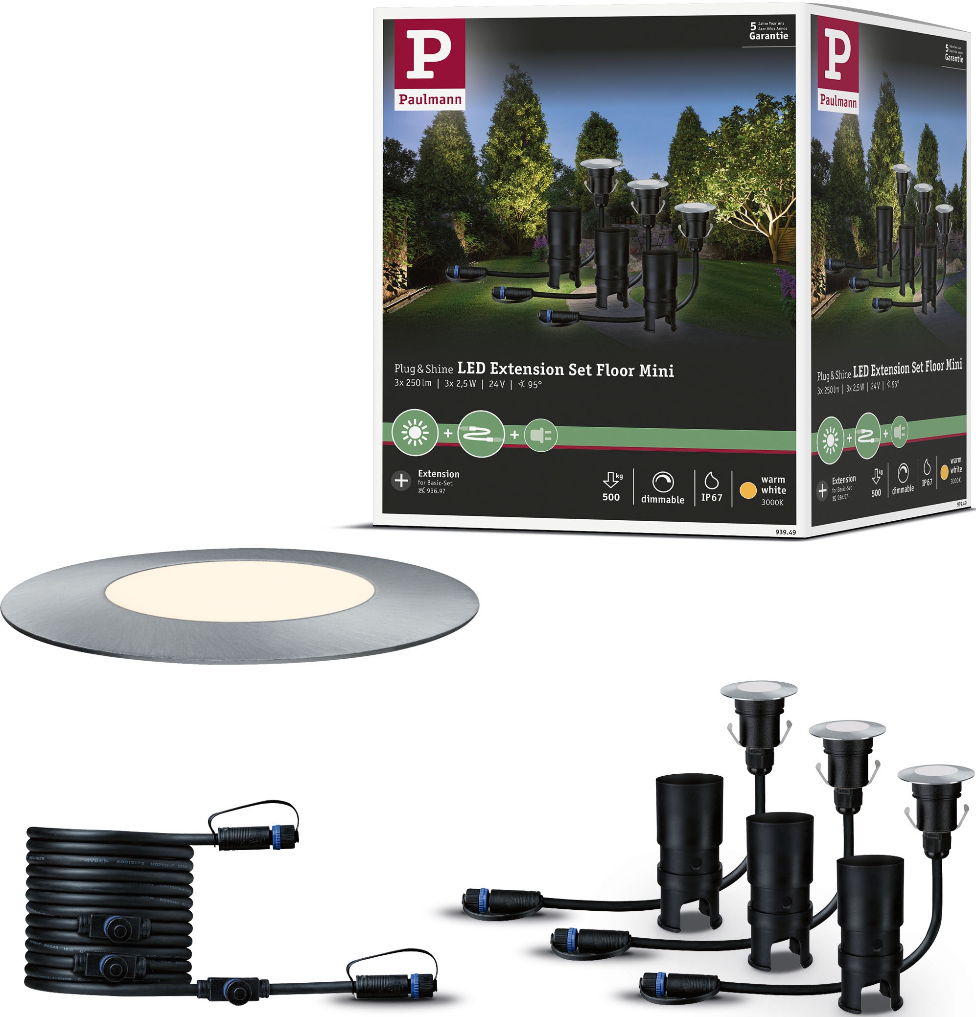 LED Einbauleuchte »Plug & Shine«, 3 flammig, Leuchtmittel LED-Modul | LED fest...