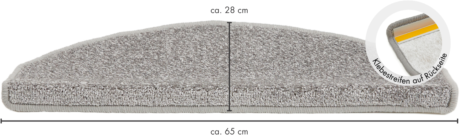 Andiamo Stufenmatte »Casablanca, Made in Netherlands«, halbrund, 6,5 mm Höhe, Uni Farben, selbstklebend, strapazierfähig, 15 Stück in einem Set