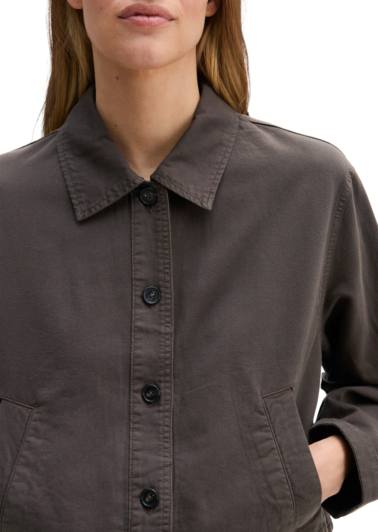 Marc O'Polo Hemdjacke A-Shape aus Organic Cotton-Lyocell-Leinen-Mix