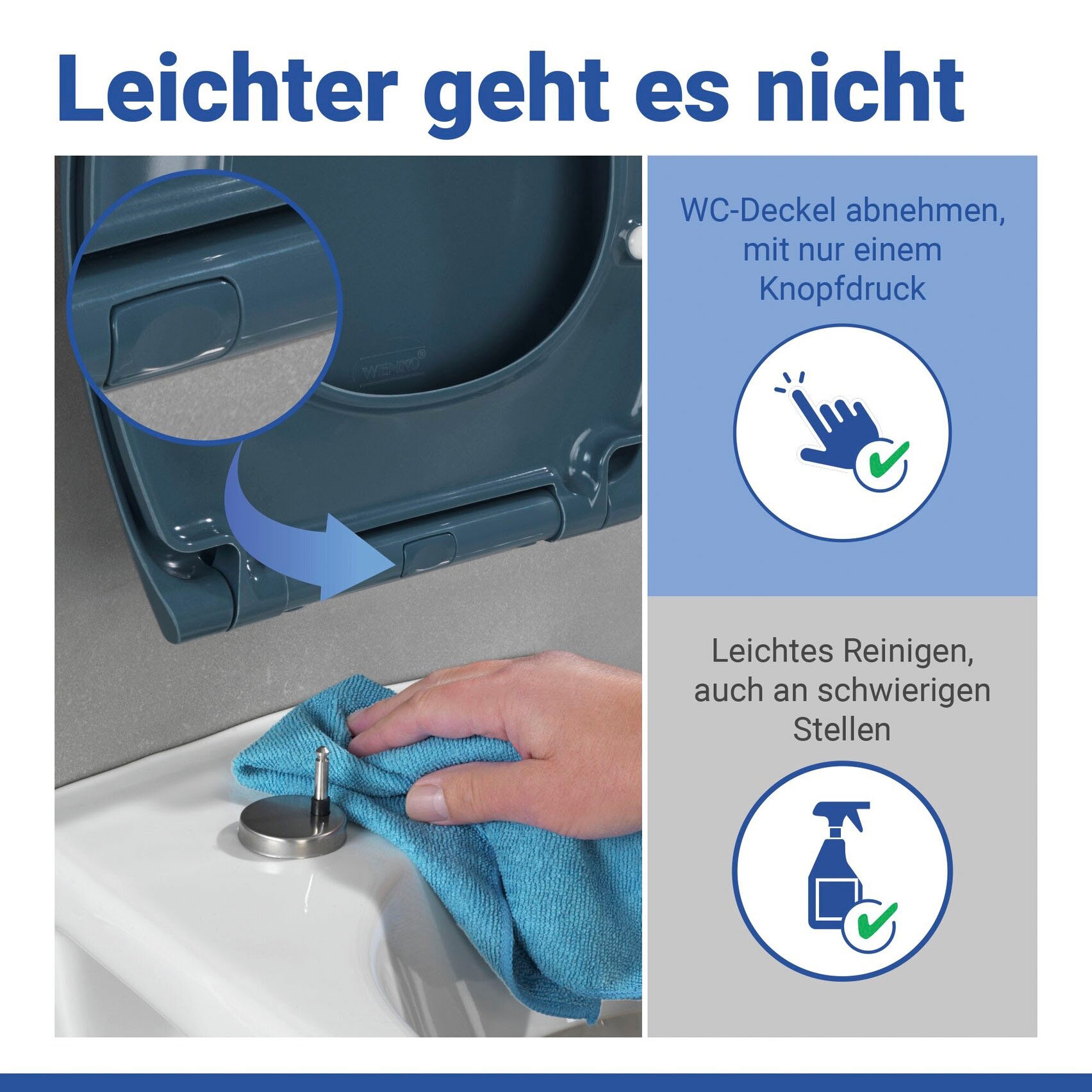 WENKO WC-Sitz »Samos Slate Blue«