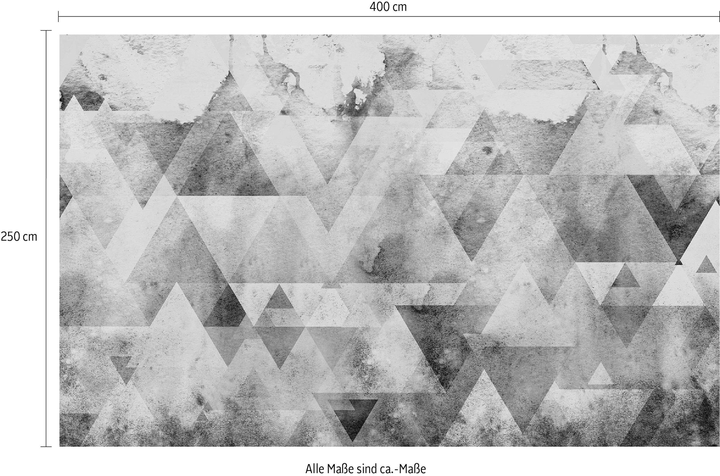 Komar Vliestapete »Triangles Red«, 400x250 cm (Breite x Höhe), Vliestapete, 100 cm Bahnbreite