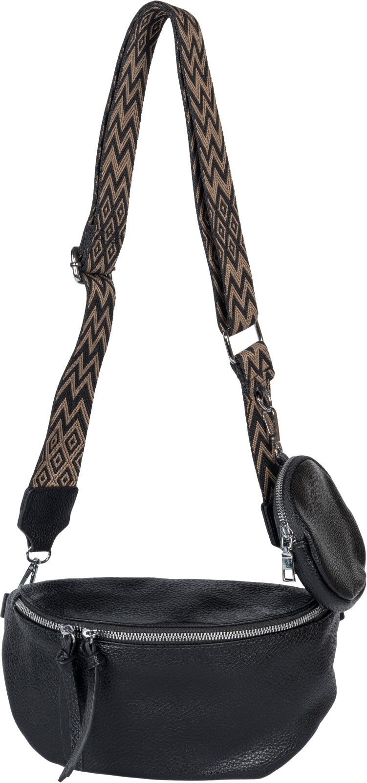 styleBREAKER Umhängetasche »2-Teiliges Set Halbmond Crossbody Bag«