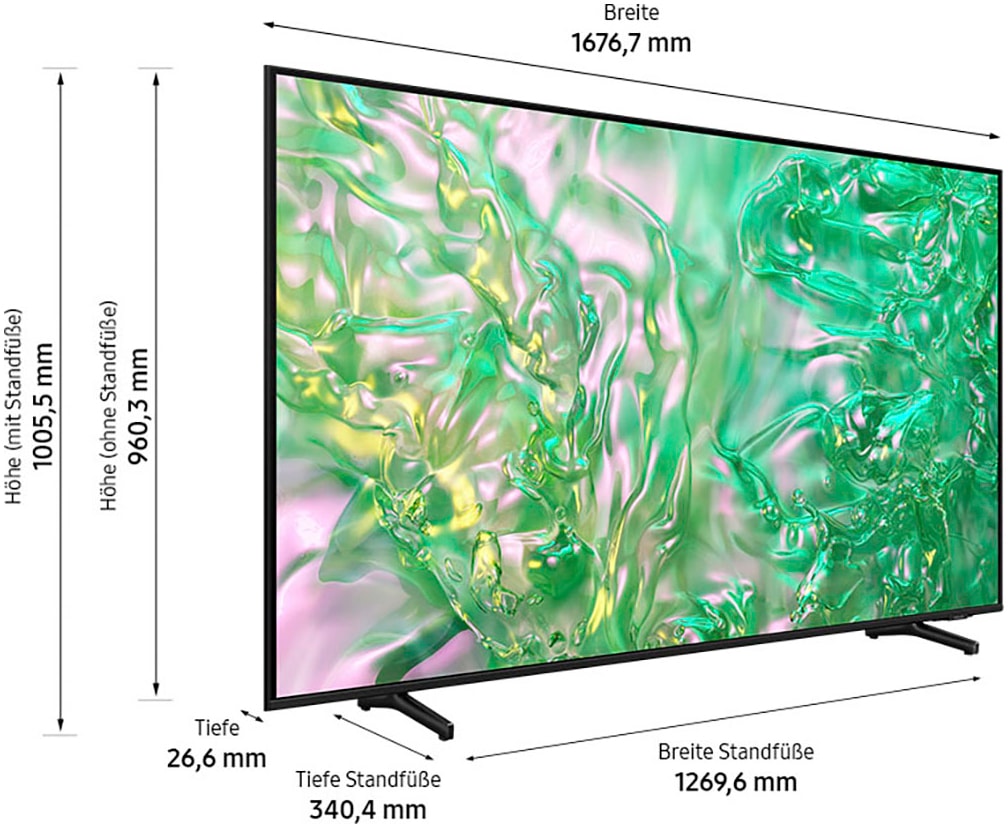 Samsung LED-Fernseher »GU75DU8079U«, 4K Ultra HD, Smart-TV, Crystal UHD, Q-Symphony, Dolby Surround Sound, Triple Tuner, Smart-Hub