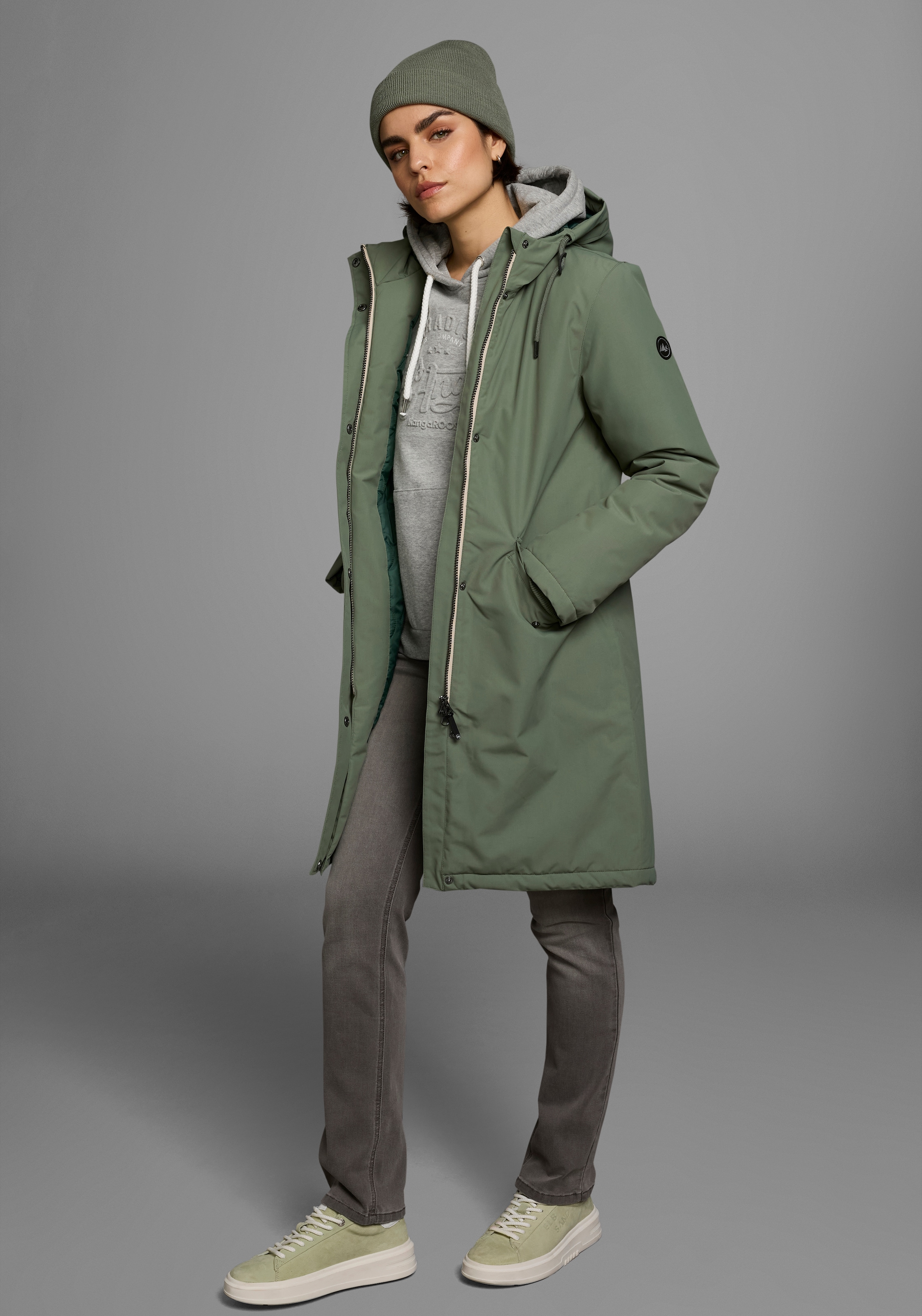 Polarino Parka, mit Kapuze, Atmungsaktiv, winddicht, wasserdicht, Im Oversize look