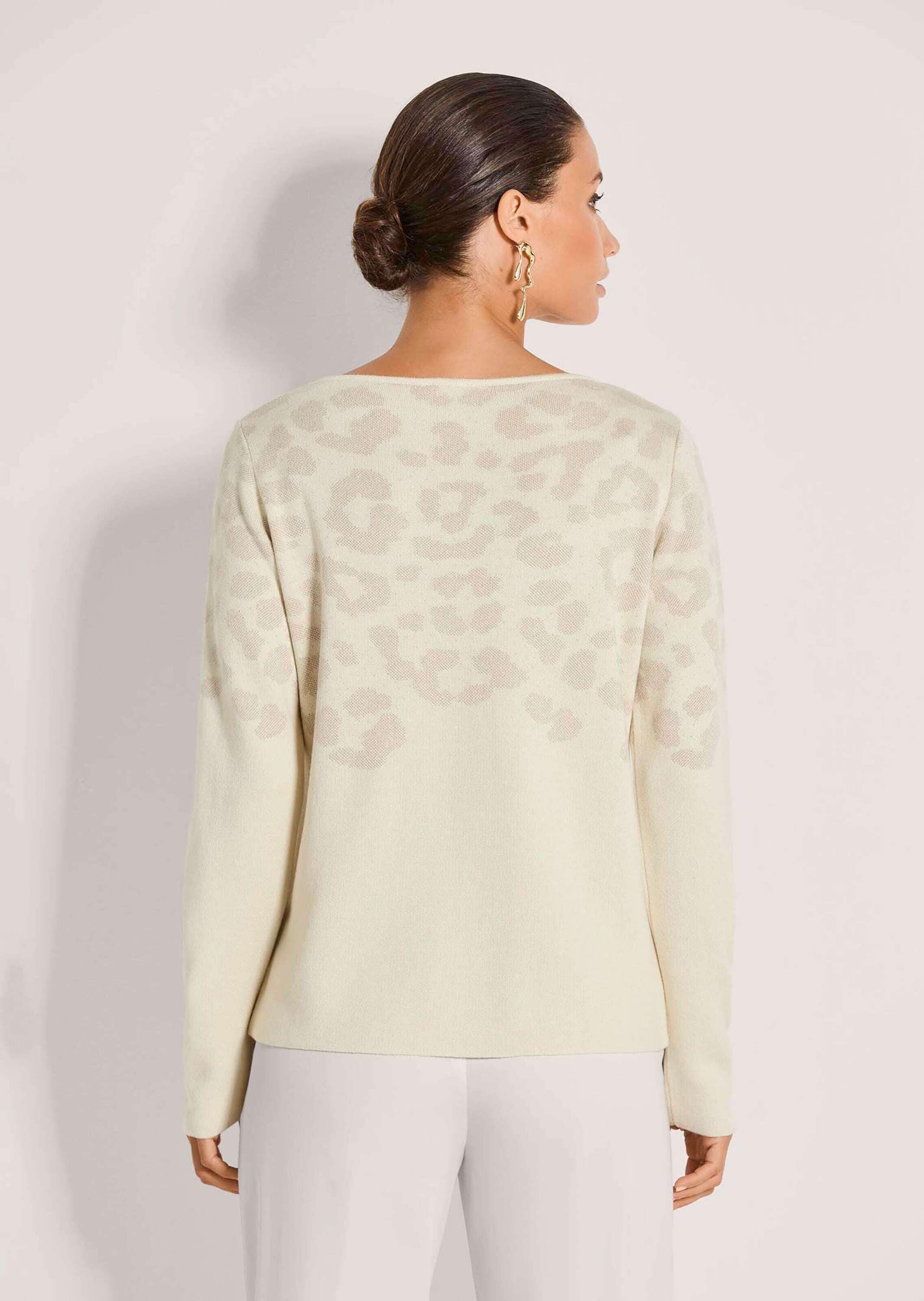 MADELEINE Longpullover »Strickpullover Jacquardpullover mit Animal-Design« Ton-in-Ton-Jaquard
