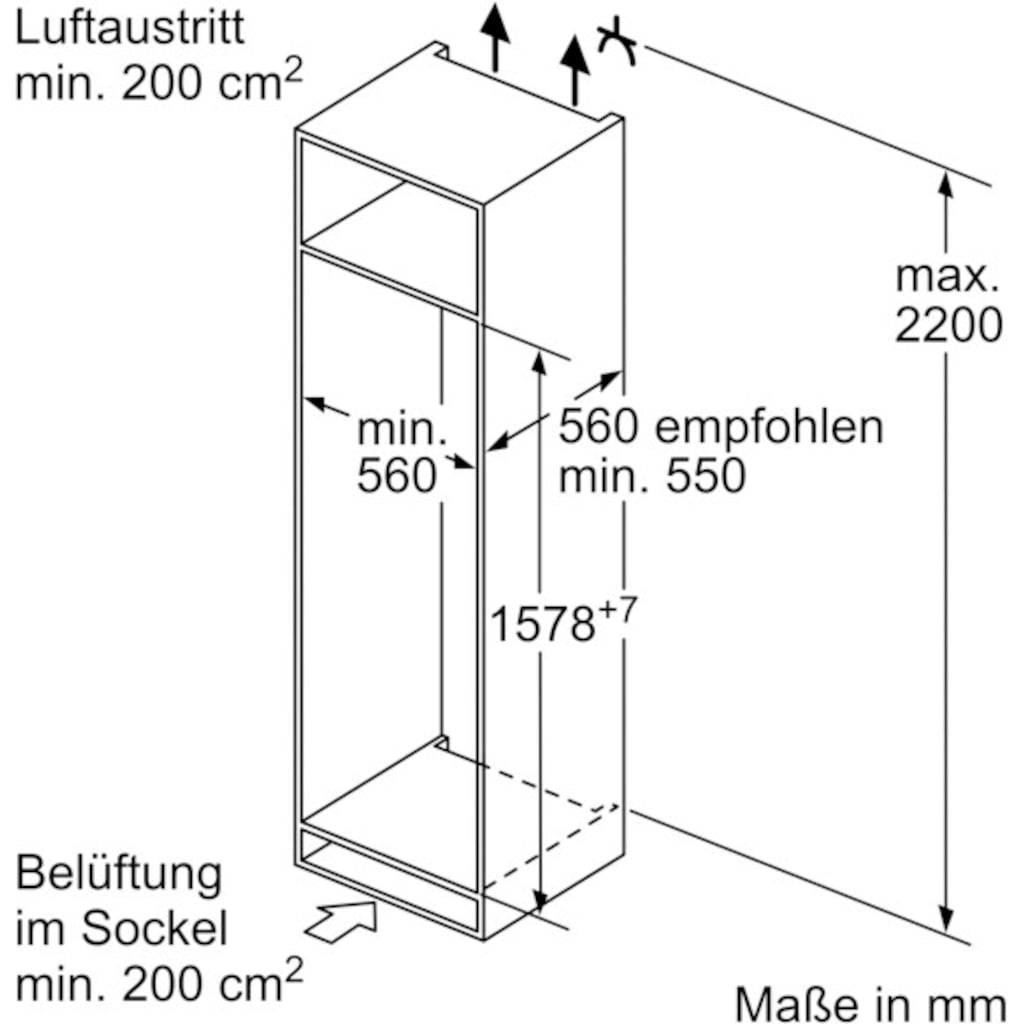 SIEMENS Einbaukühlgefrierkombination »KI77VVFF0«, KI77VVFF0, 157,8 cm hoch, 54,1 cm breit