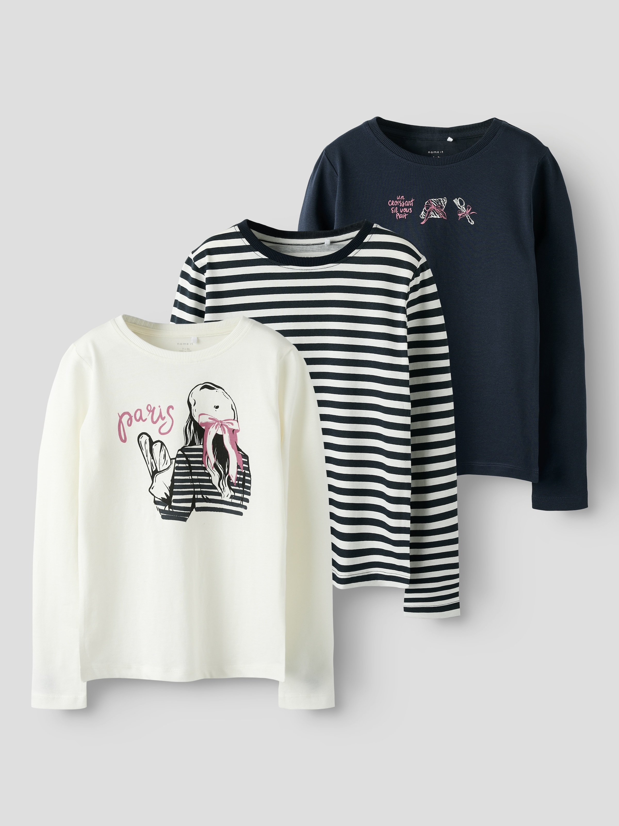 Name It Langarmshirt »NKFNIANA 3P LS TOP«, (Packung, 3 tlg.)