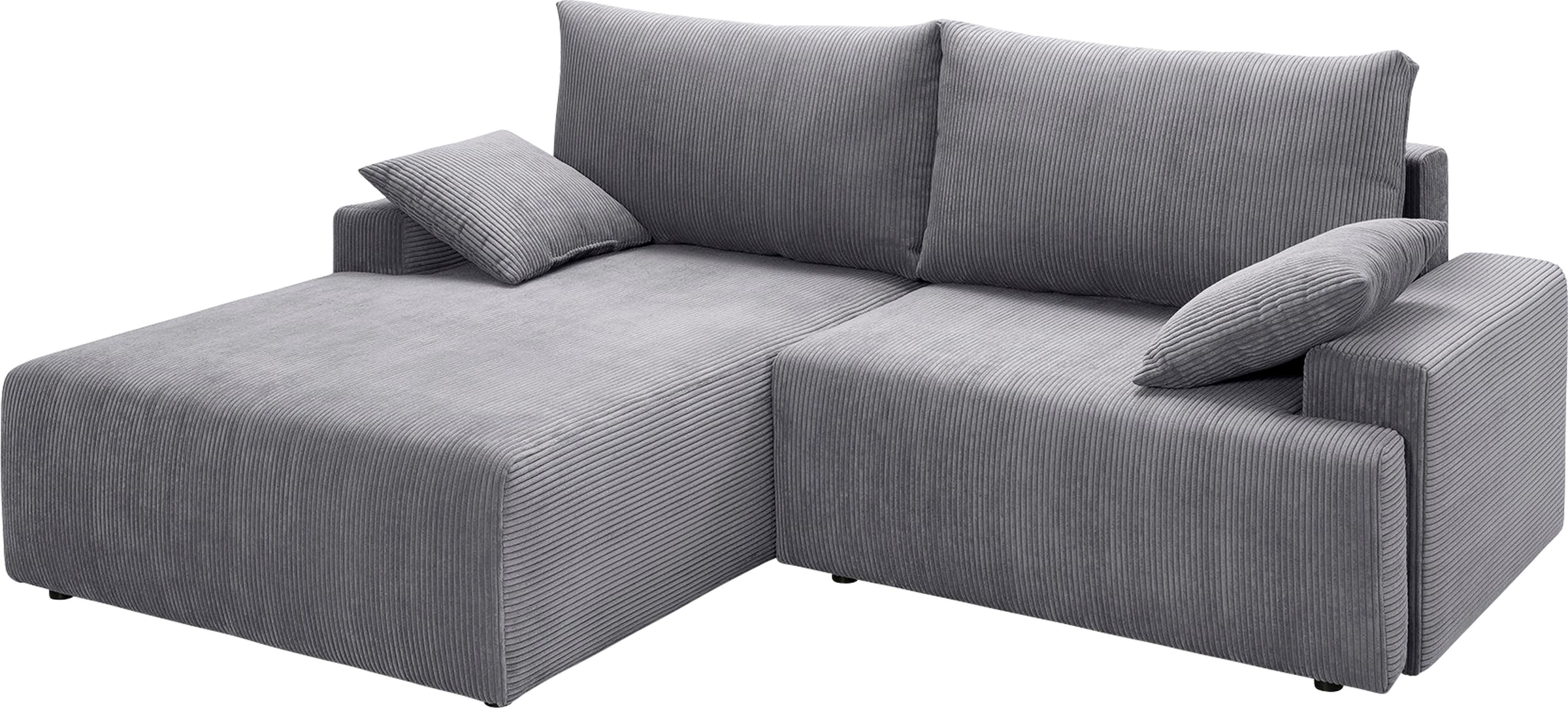 exxpo - sofa fashion Ecksofa »Orinoko, aktuelles Design und hoher Sitzkomfort, L-Form«, inkl. Bettfunktion und Bettkasten, schöne Farben im angesagten Cord