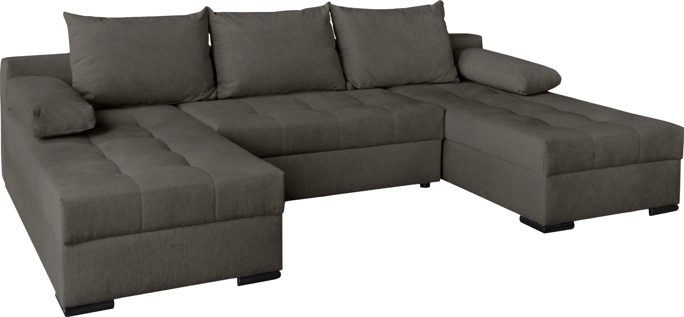 OTTO home Wohnlandschaft »Home System U-Form, von B: 269-352 cm wählbar, 6 Varianten zur Auswahl« mit Bettfunktion, Bettkasten & Zierkissen, Federkern