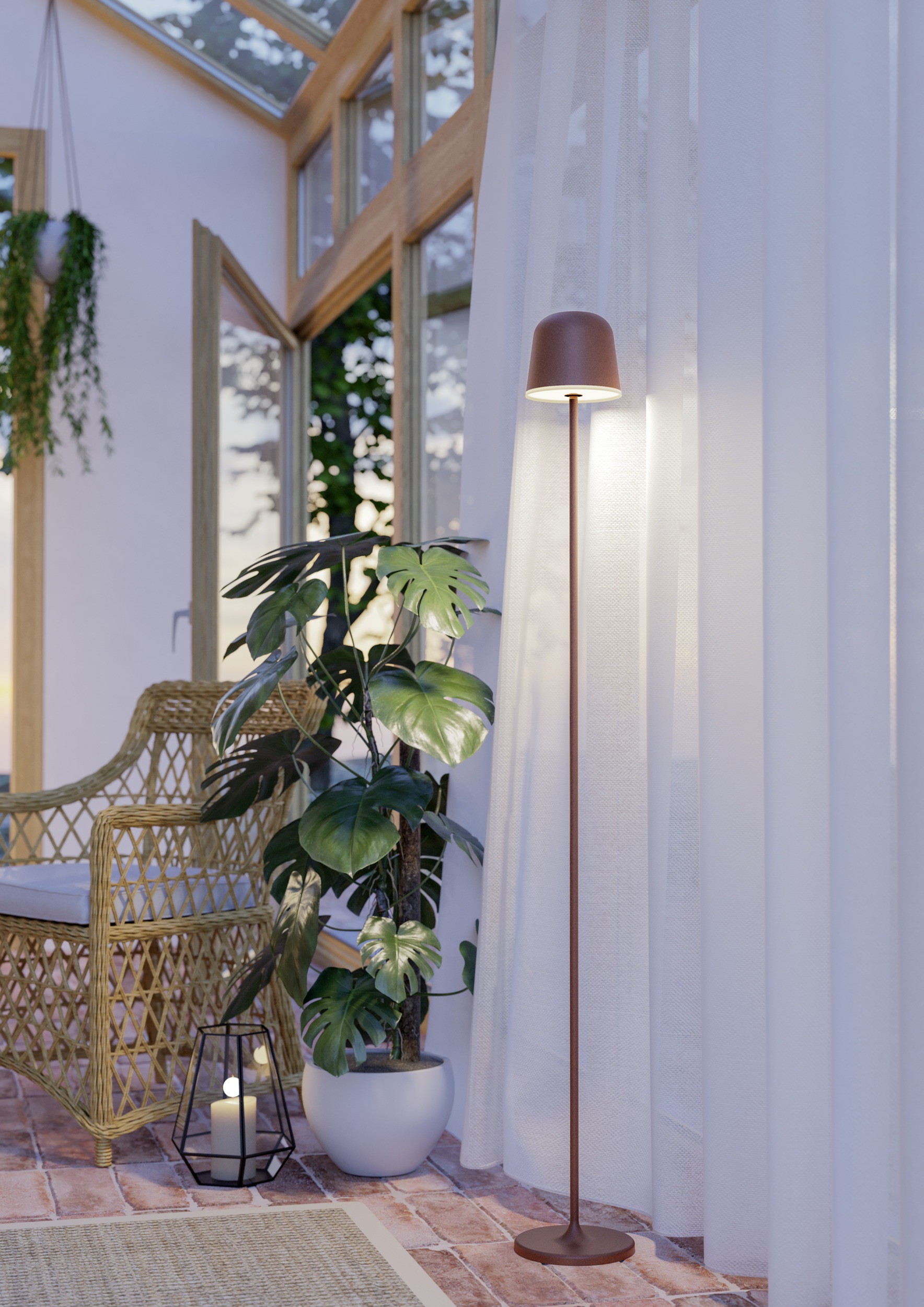 EGLO Stehlampe »MANNERA-L Stehlampe - Alu, Stahl - LED - 4,3W - IP54« LED-Modul 1 Stk. Neutralweiß | Warmweiß Standleuchte, Leselampe, Wohzimmer, Schlafzimmer, H140 x Ø16 cm