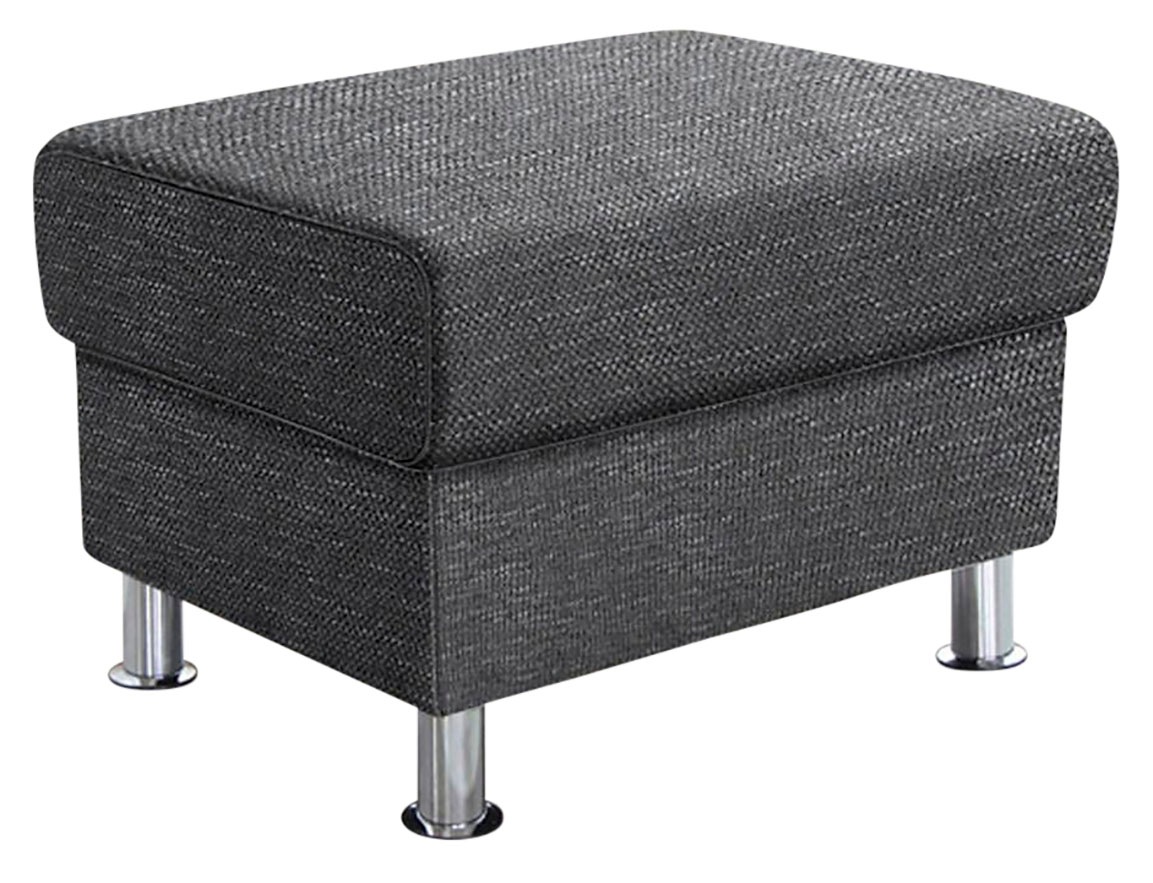 TRENDMANUFAKTUR Hocker »Rondo, Polsterhocker zur Serie, Breite 67 cm, Füße chromfarben«, Fußhocker wahlweise mit Federkern, in verschiedenen Bezügen bestellbar