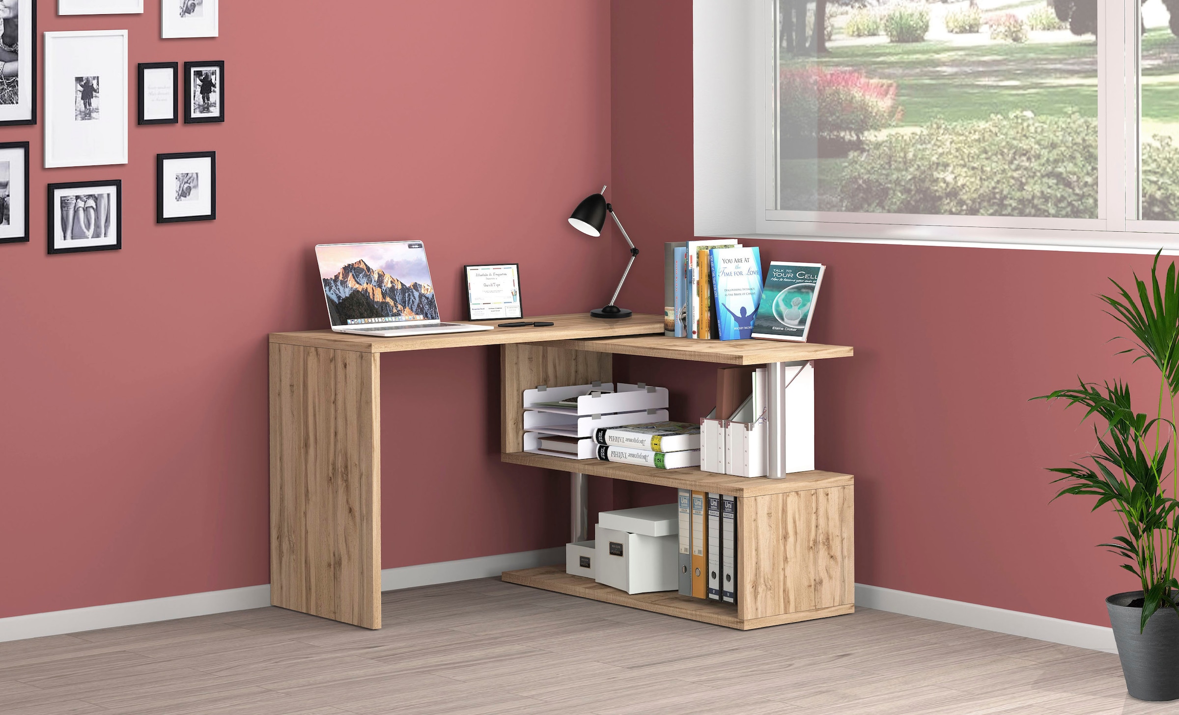 INOSIGN Schreibtisch »Volta, Made in Italy«, multifunktional - als Computertisch, Eckschreibtisch oder Sideboard