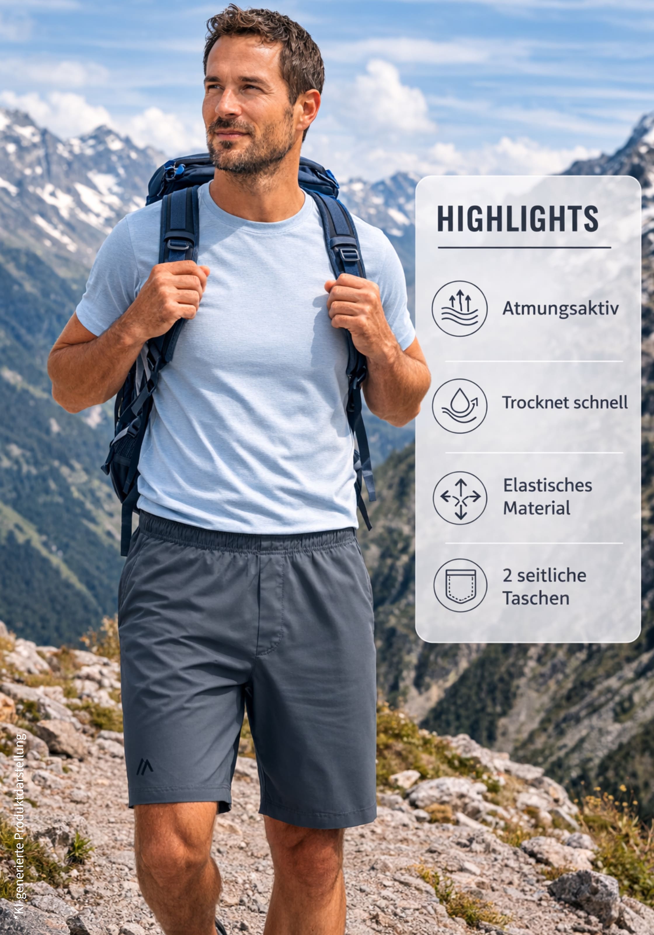 Maier Sports Outdoorhose »Fort Shorts M«  kurze Hose Herren, luftige Wanderhose, leichte Outdoorhose, Reg Fit