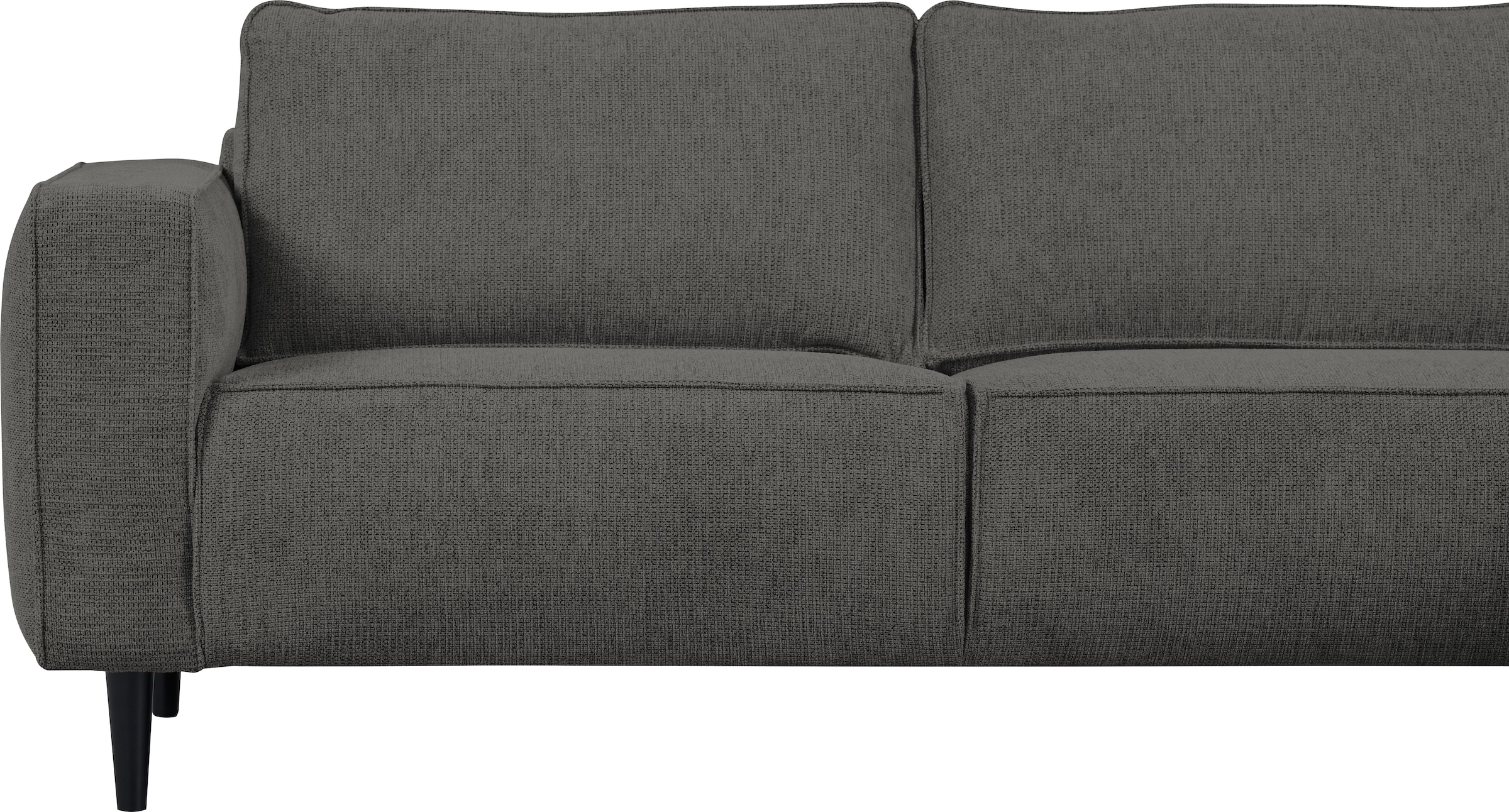 Home affaire Ecksofa »Fumone, Lederoptik oder Soft-Touch Chenille« Breite 260, mit schwarzen Massivholzfüßen