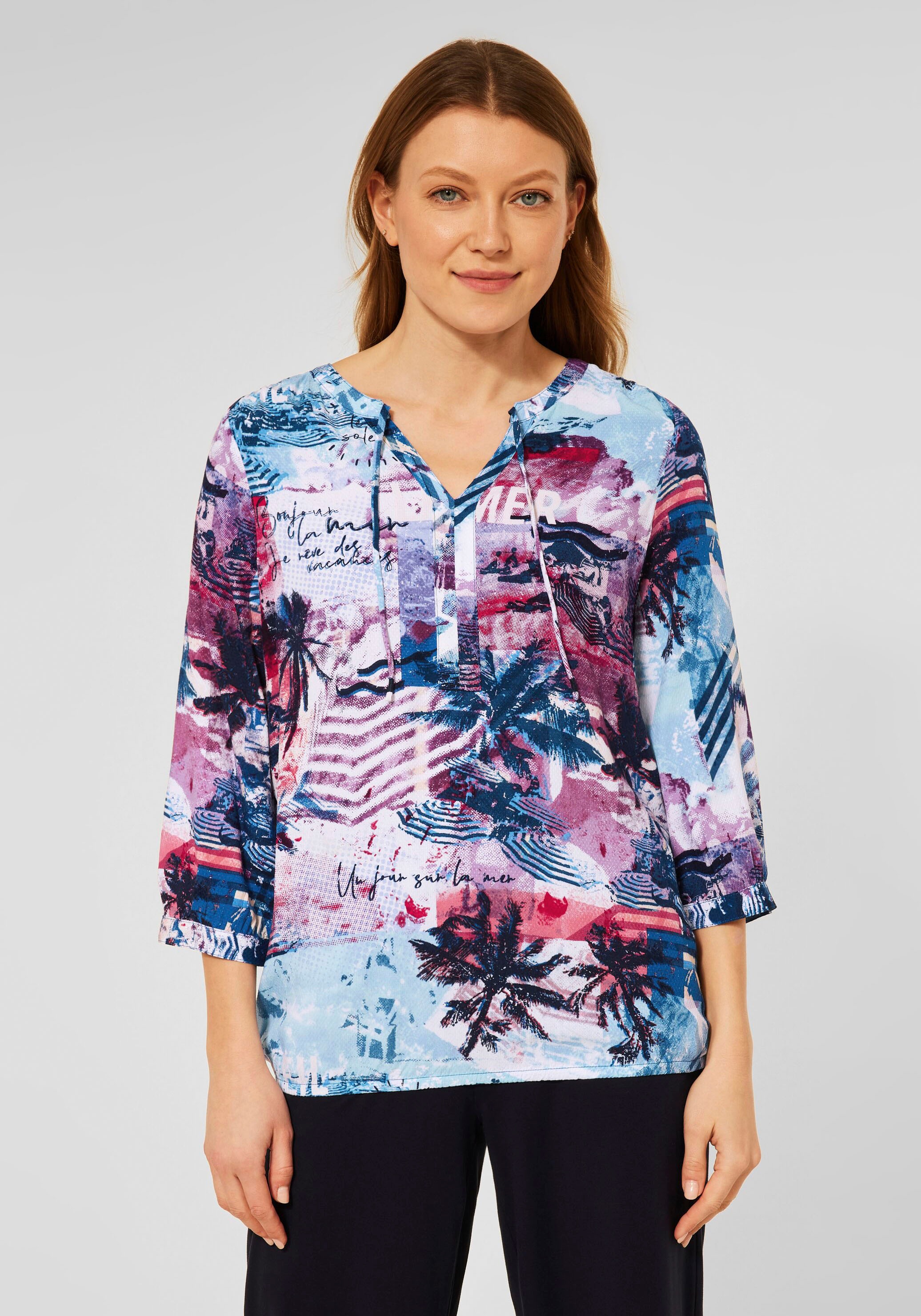 Cecil Druckbluse, mit Tunikabändchen