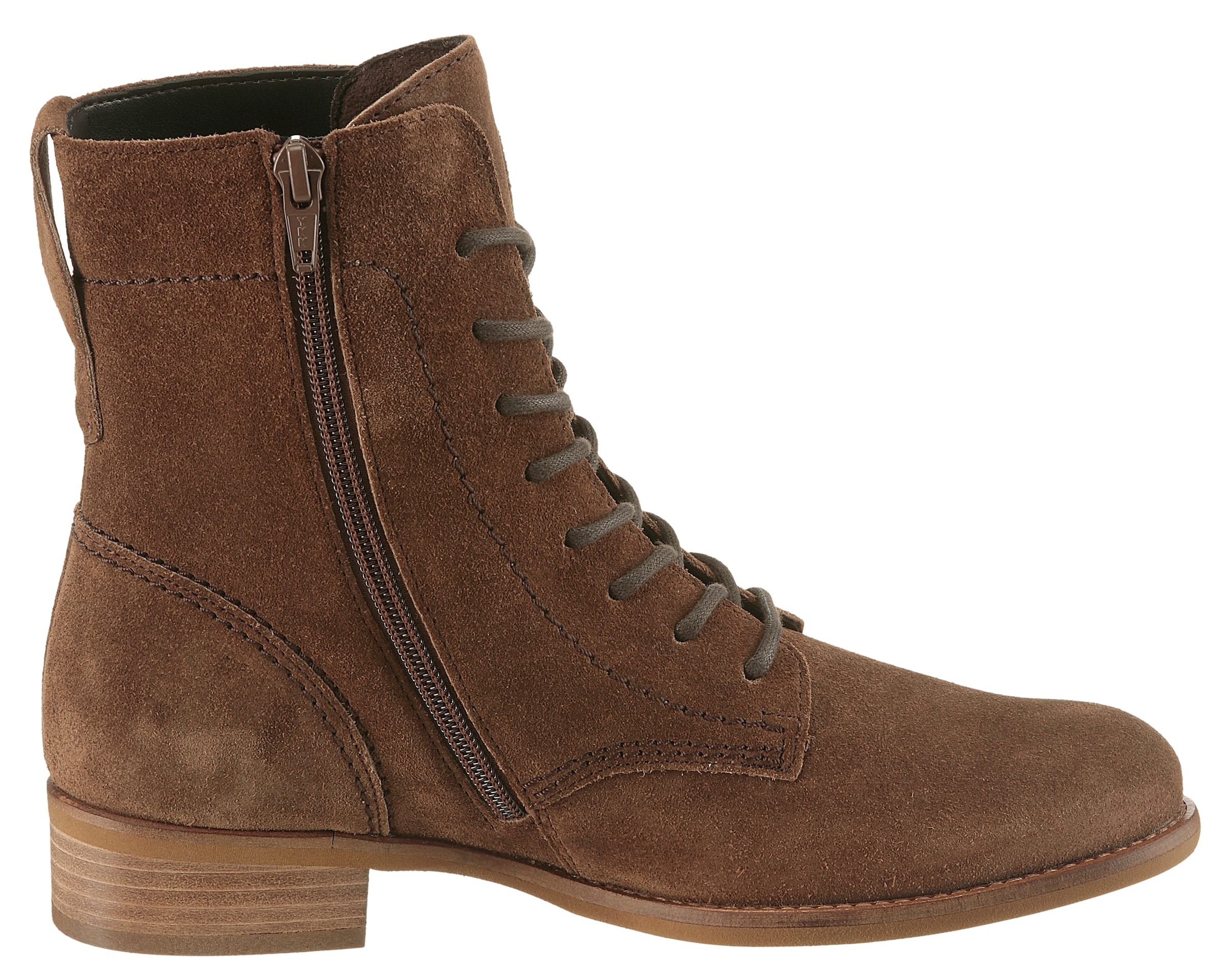 Gabor Schnürstiefelette, Blockabsatz, Schnürboots, Herbtboots mit herausnehmbarer Fußbett