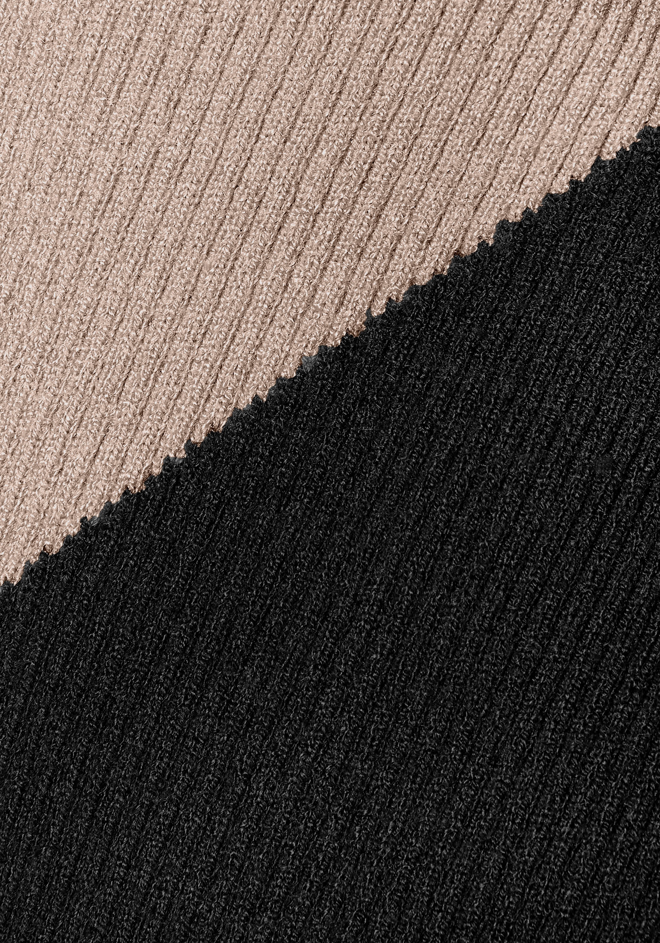 LASCANA Strickkleid, in Kontraststrick, Winterkleid