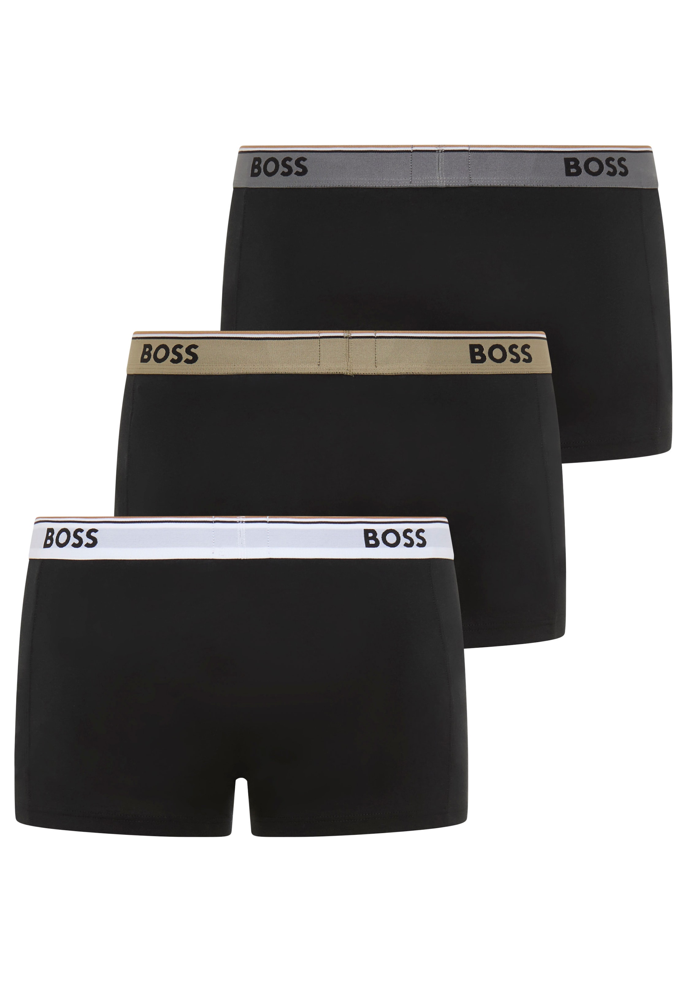 BOSS Trunk Packung, 3 Stk. aus Stretch-Baumwolle mit Logo-Bund, mittlere Bundhöhe