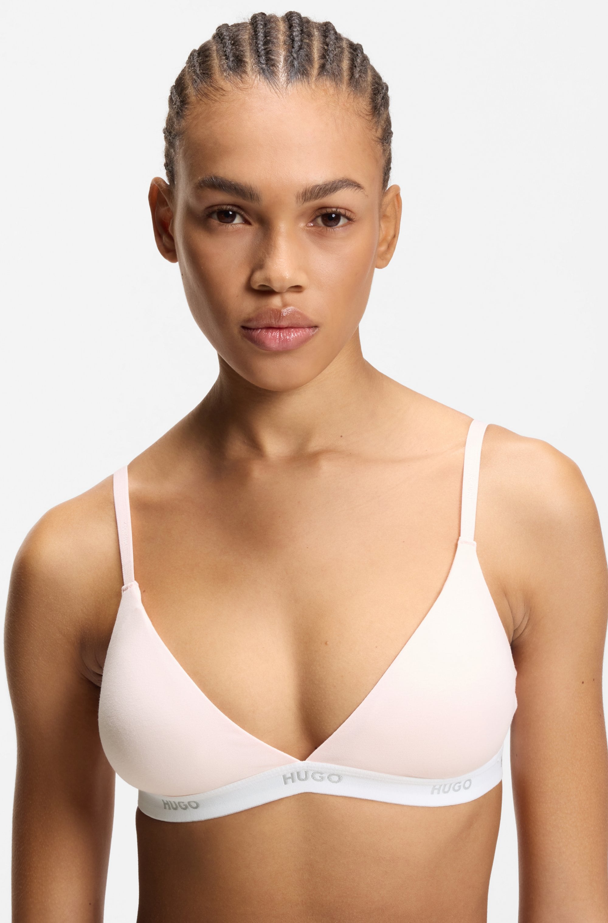 HUGO Underwear Triangel-BH »aus Stretch-Baumwolle mit Logo-Unterbrustband« mit herausnehmbaren Polstern, geformte Körbchen