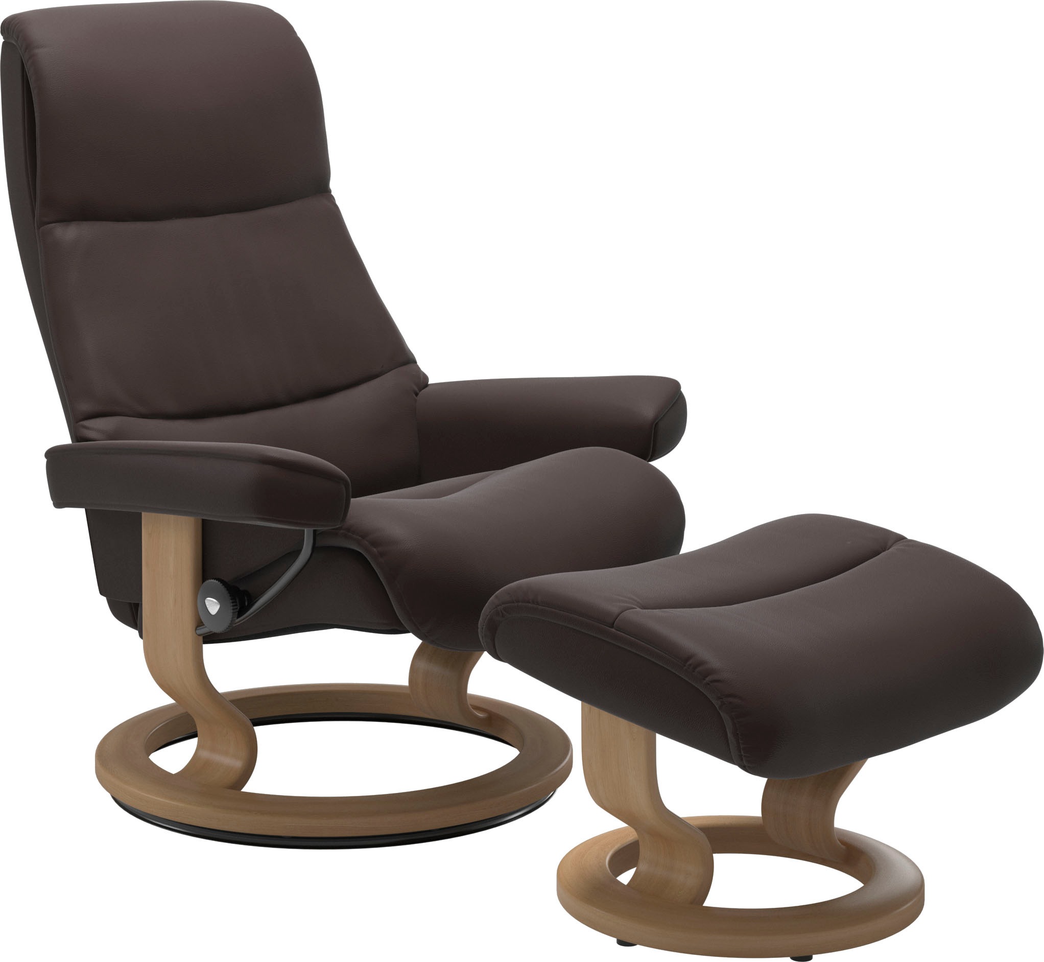 Stressless® Relaxsessel »View«, (Set, Relaxsessel mit Hocker), mit Classic Base, Größe S,Gestell Eiche