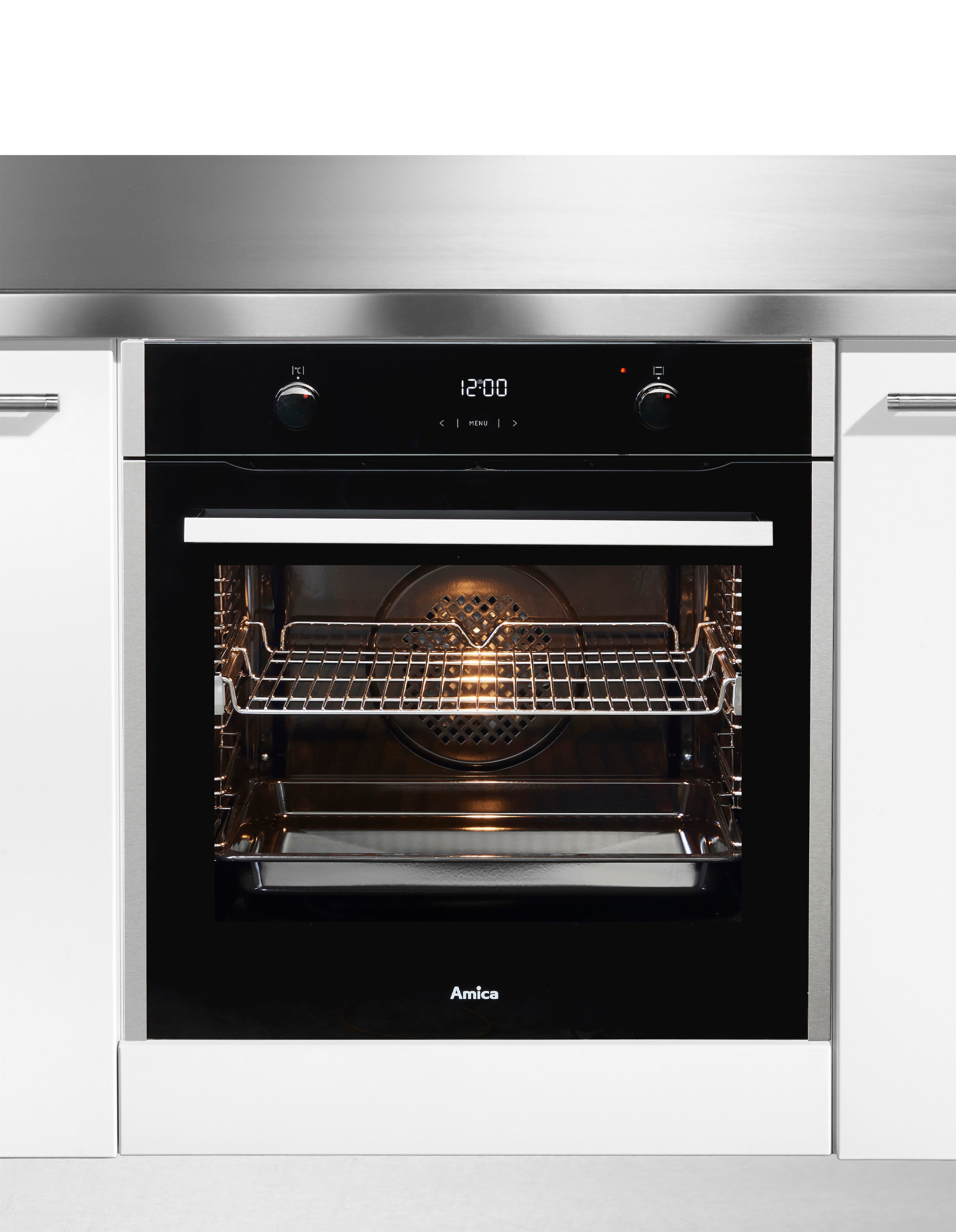 Amica Einbaubackofen  »EBX 944 710 E«, mit 1-fach-Teleskopauszug, Steam Clean