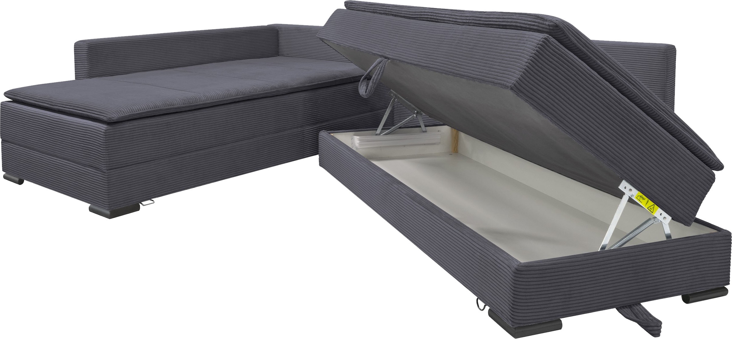 INOSIGN Ecksofa, inklusive Bettfunktion und Bettkasten
