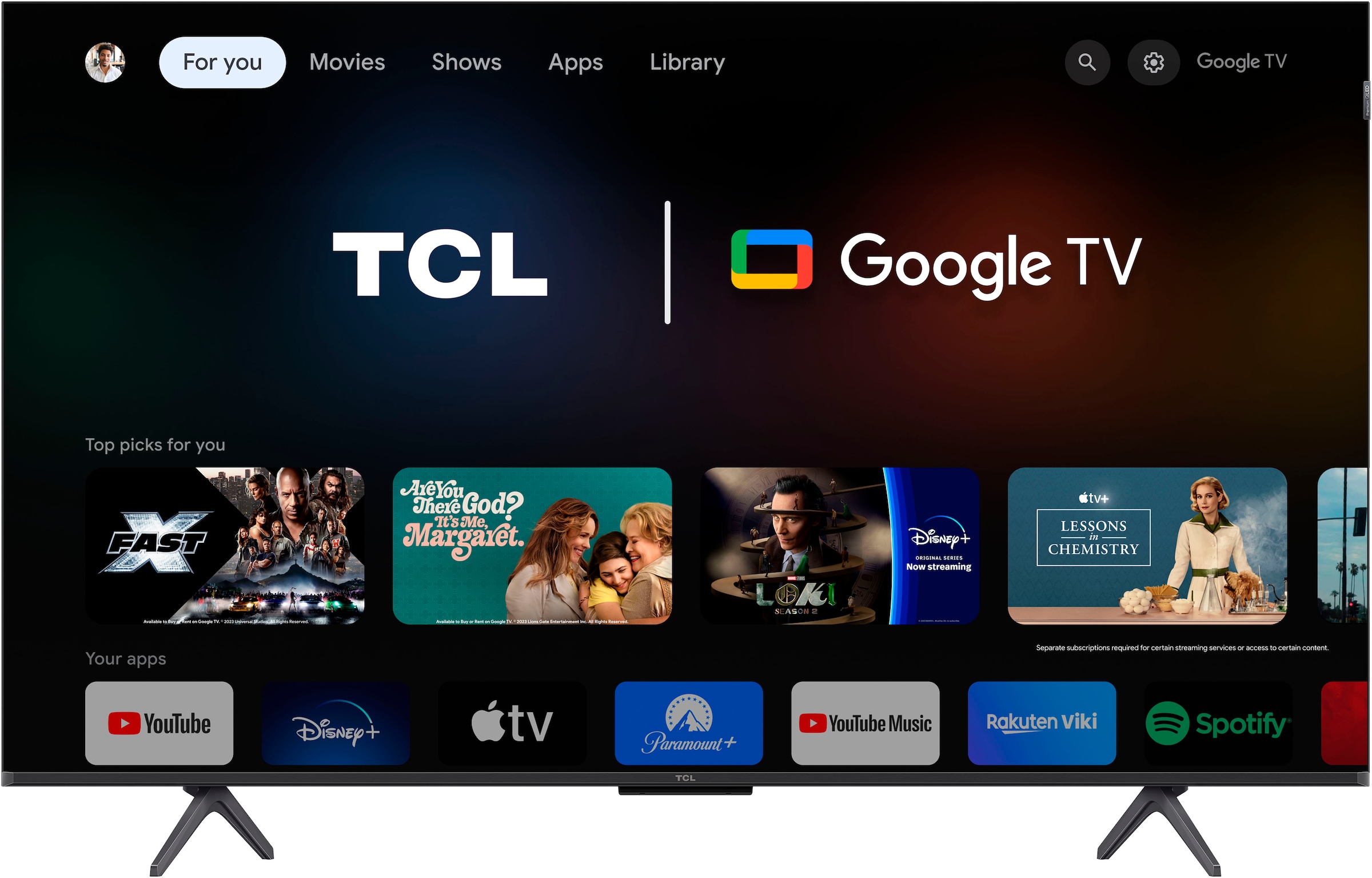 TCL QLED-Fernseher, 126 cm/50 Zoll, 4K Ultra HD, Smart-TV-Google TV-Android TV