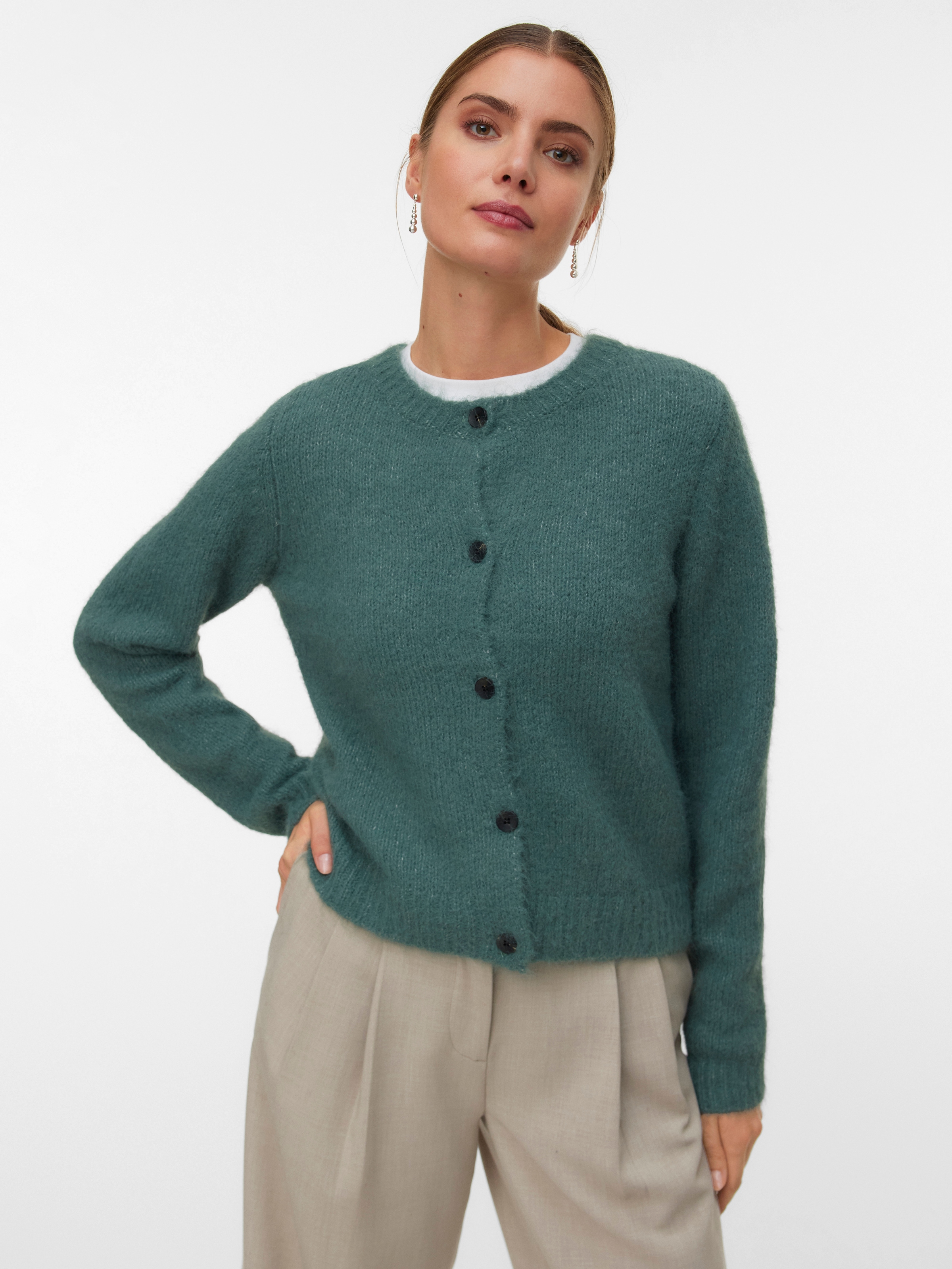 Vero Moda Strickjacke »VMNOVAH LS O-NECK BUTTON CARDI GA NOOS«