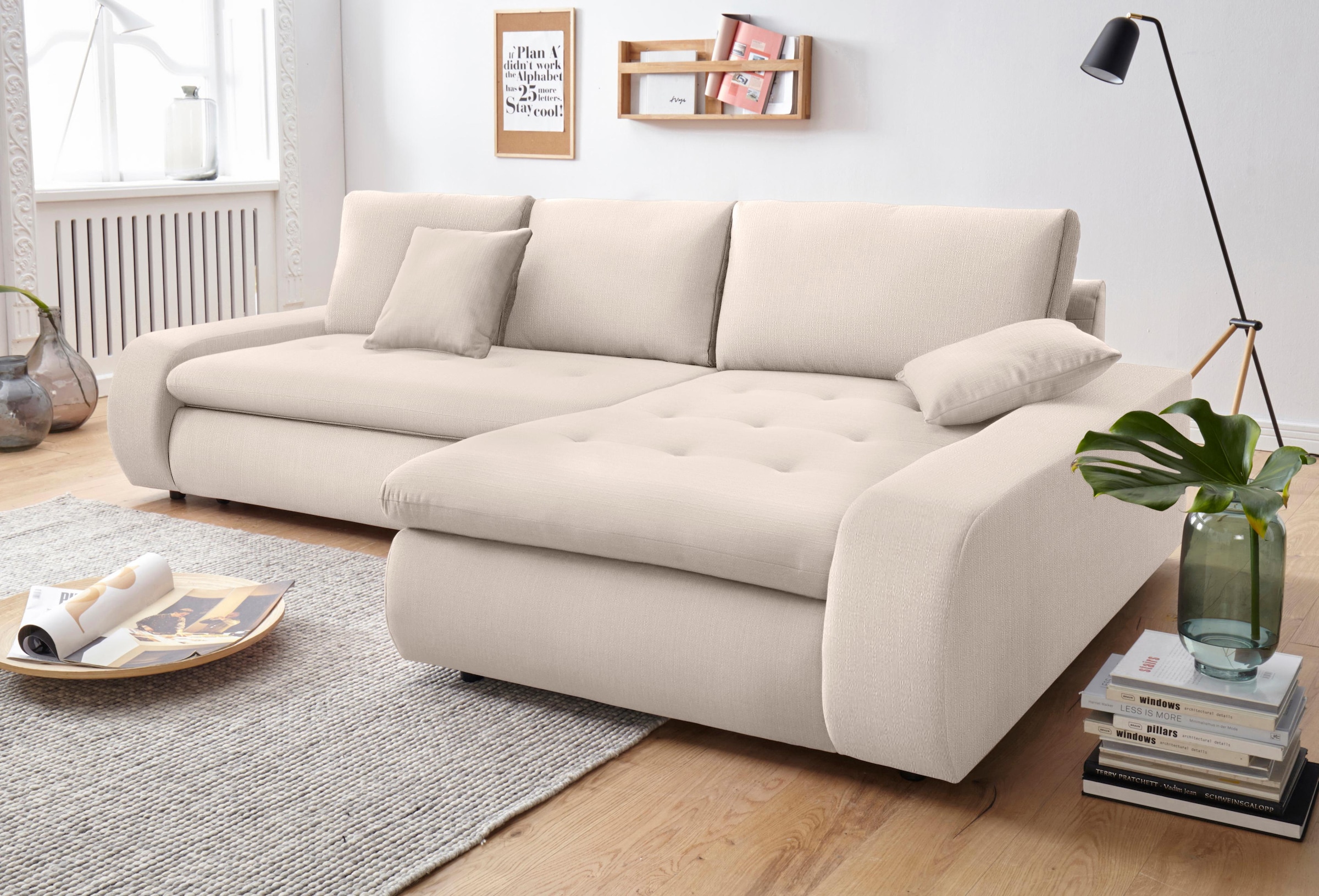 TRENDMANUFAKTUR Ecksofa »Indie II, tolle Detailverarbeitung, bequem und komfortabel im Sitz«, XL und XXL, wahlweise mit Bettfunktion, L-Form