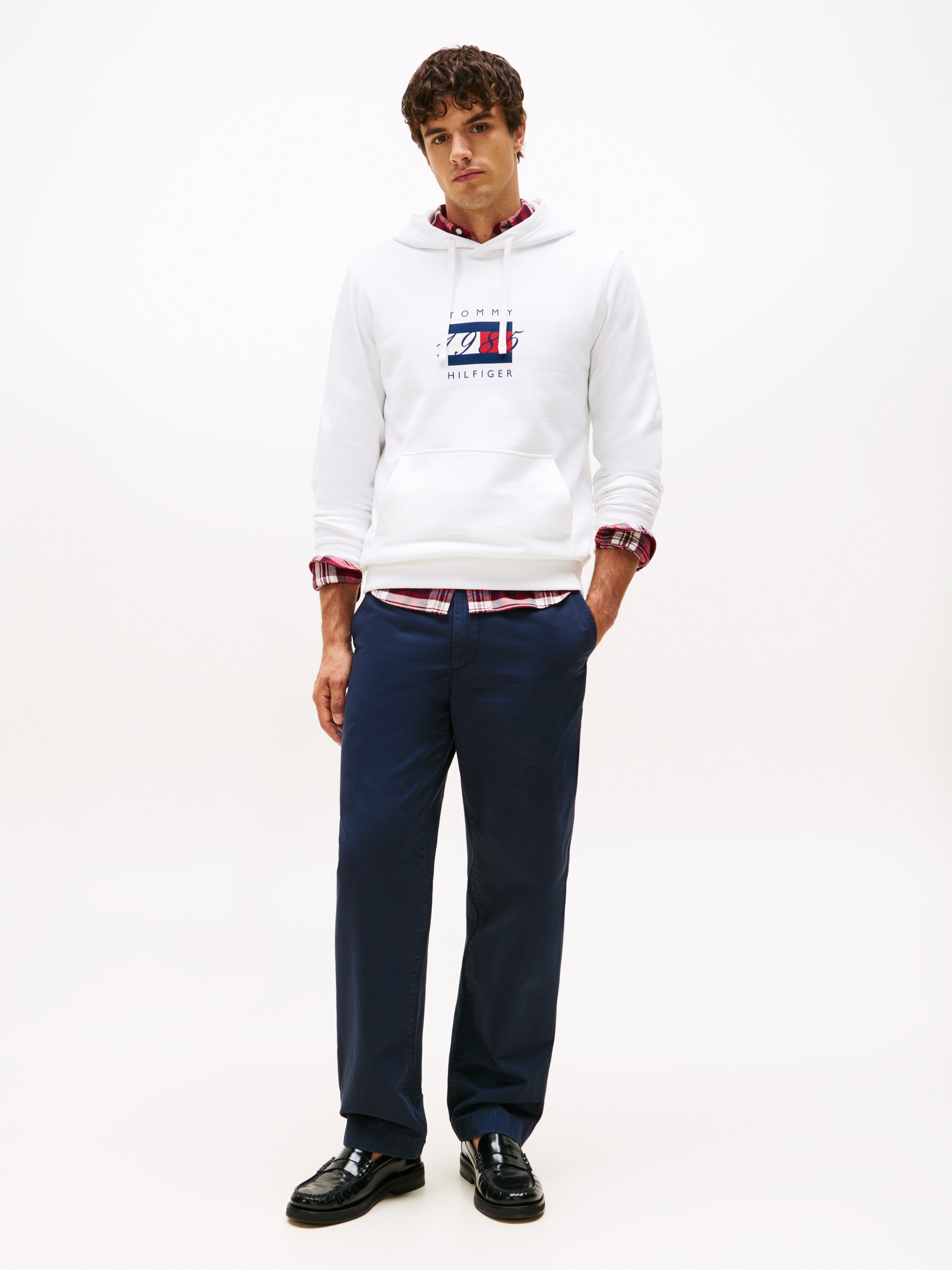 Tommy Hilfiger Kapuzensweatshirt »LINEAR FLAG GRAPHIC«, Regular Fit, Hoodie, Kapuze mit Tunnelzug