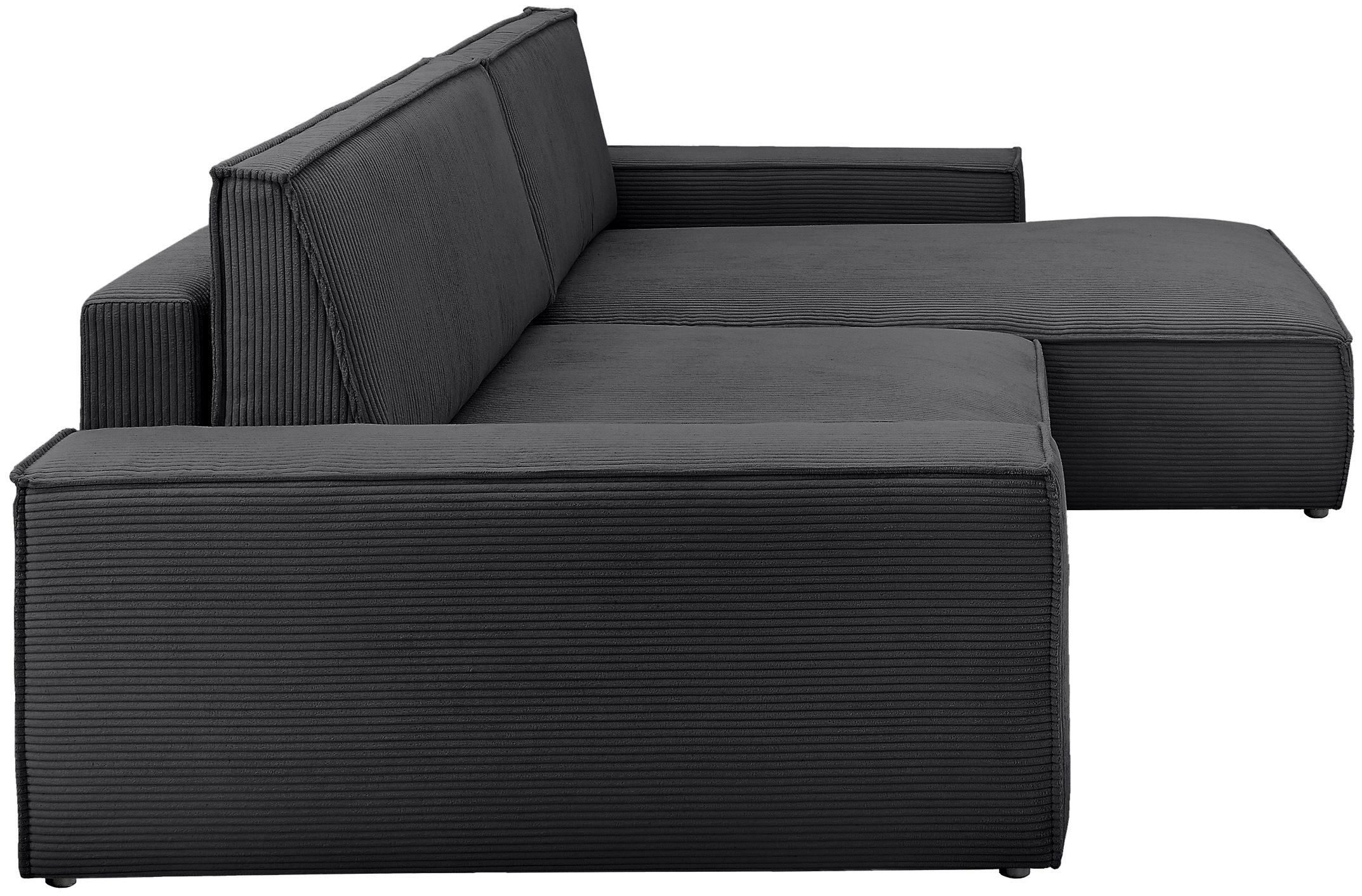 Home affaire Ecksofa »NEU: SHERWOOD XXL 284, Big-Sofa L-Form, tiefe Sitzfläche 95 cm, Cord« Recamiere rechts/links, als Schlafsofa stellbar, Cord u. Leinenoptik