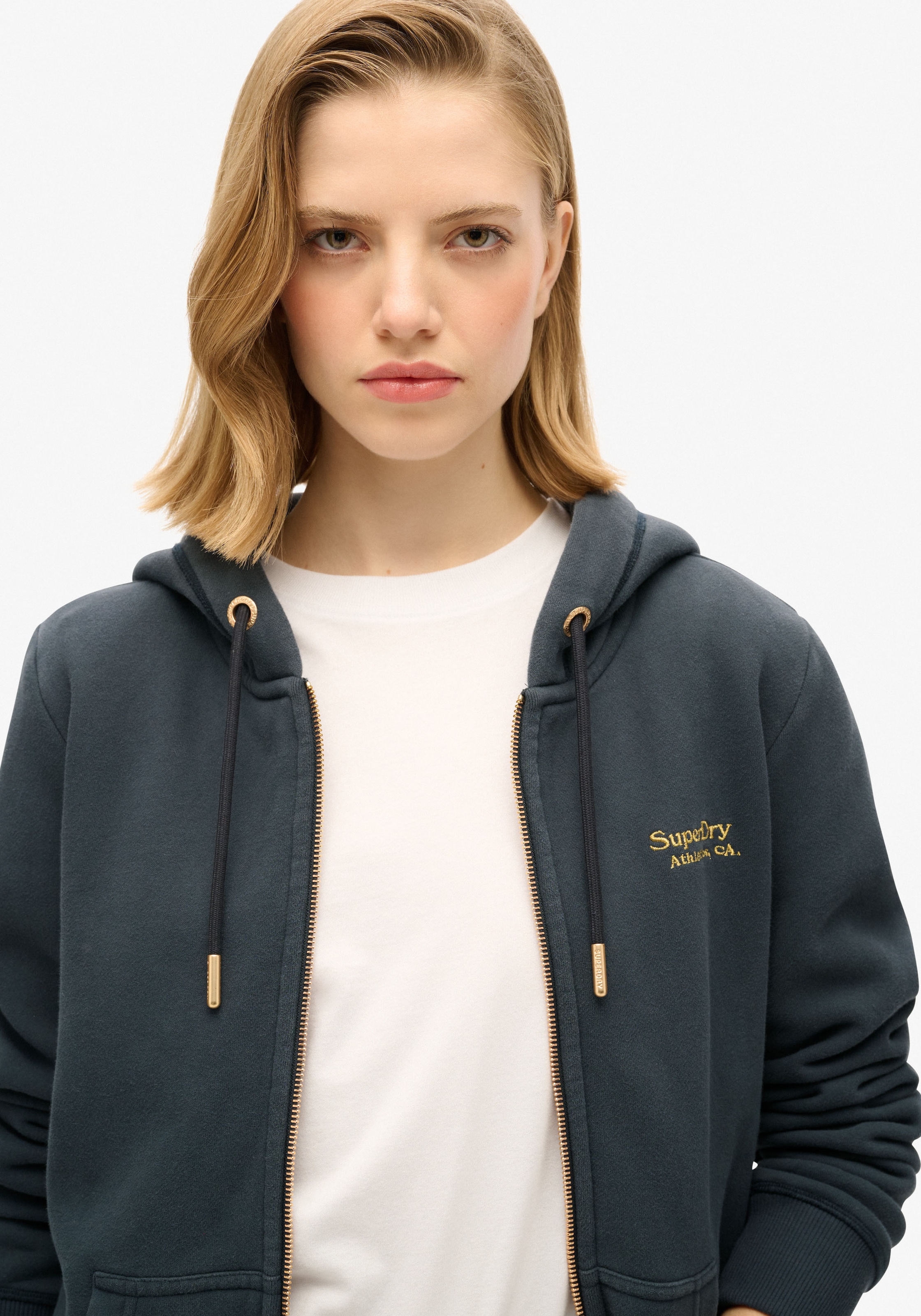 Superdry Kapuzensweatjacke »ESSENTIAL LOGO ZIP HOODIE«, mit Logostickerei