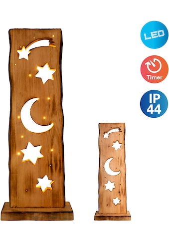 näve LED Dekoobjekt »LED-Holz-Dekoleuchte Mond/Sterne, Weihnachtsdeko aussen«, 1... kaufen