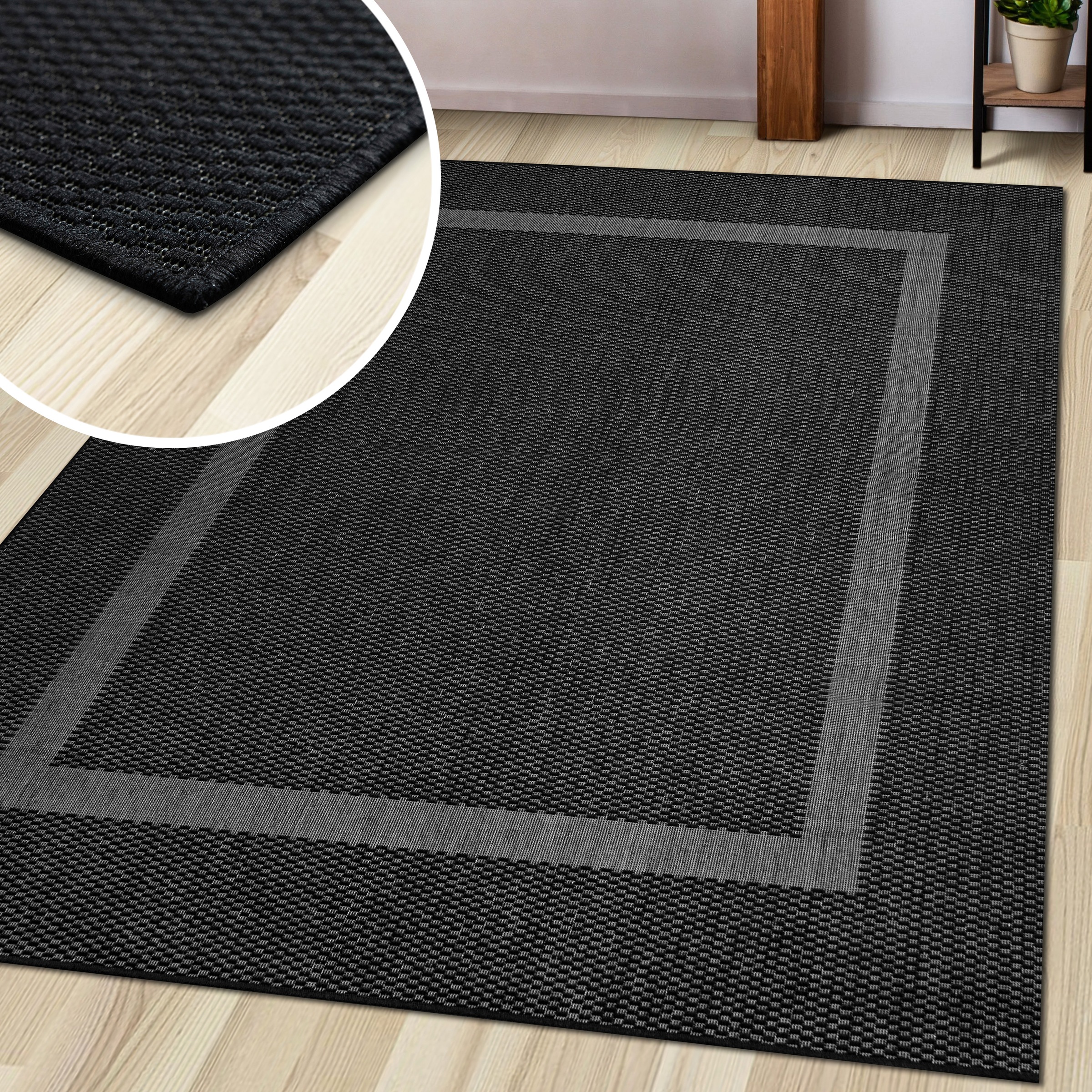 my home Teppich »Venedig Bordüre auch als Läufer erhältlich«, rechteckig, 3 mm Höhe, In- und Outdoor geeignet, Sisal-Optik, Wetterfest & UV-beständig