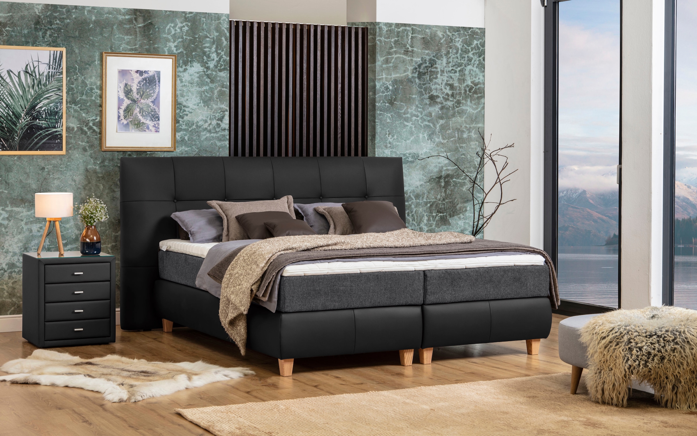 ADA trendline Boxspringbett »Luella«, ADA trendline Boxspringbett, inkl. Matratze und Viscoschaum-Topper