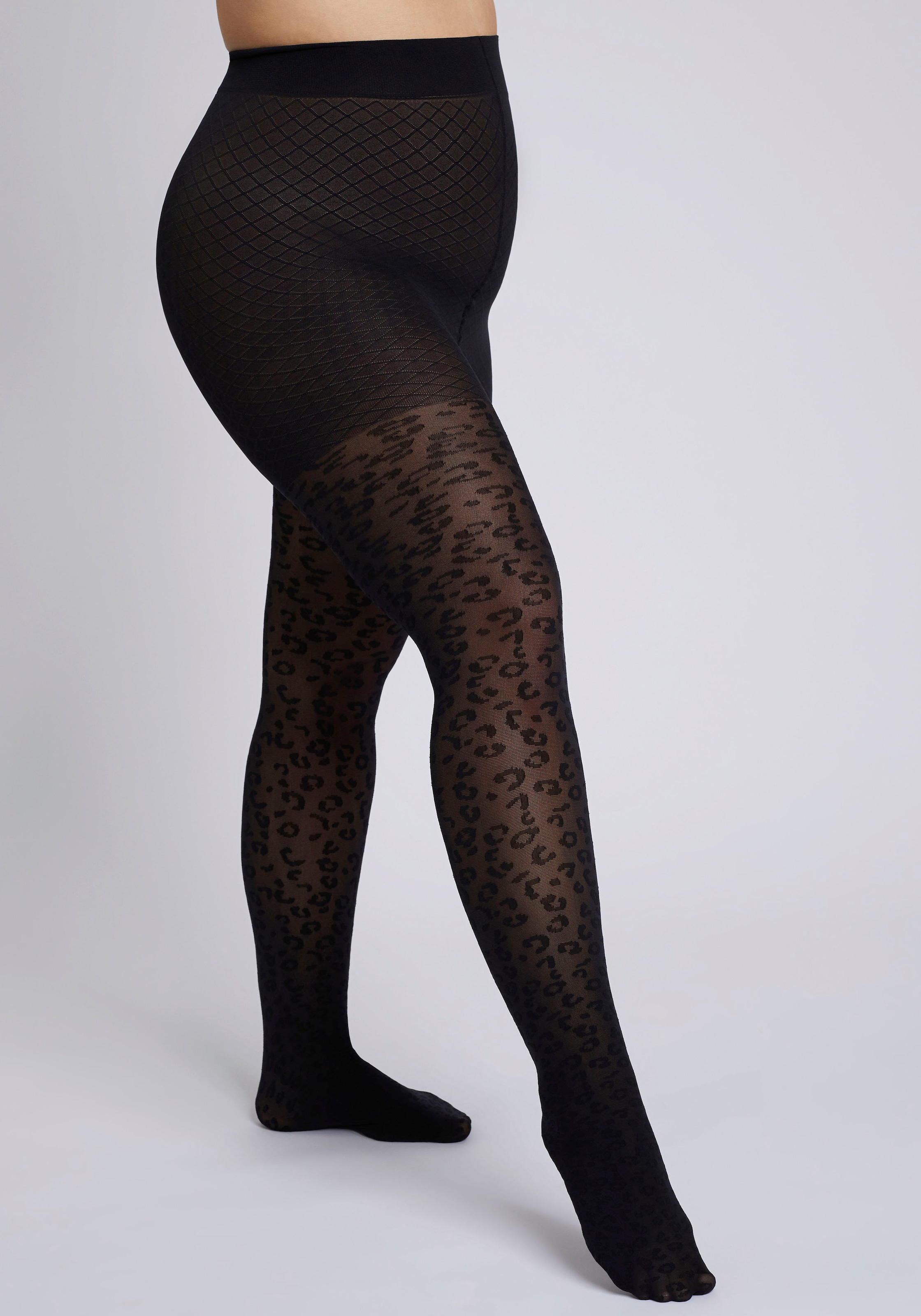 Camano Feinstrumpfhose »fine curvy«, (1 St.), mit dekorativem Musterabschluss