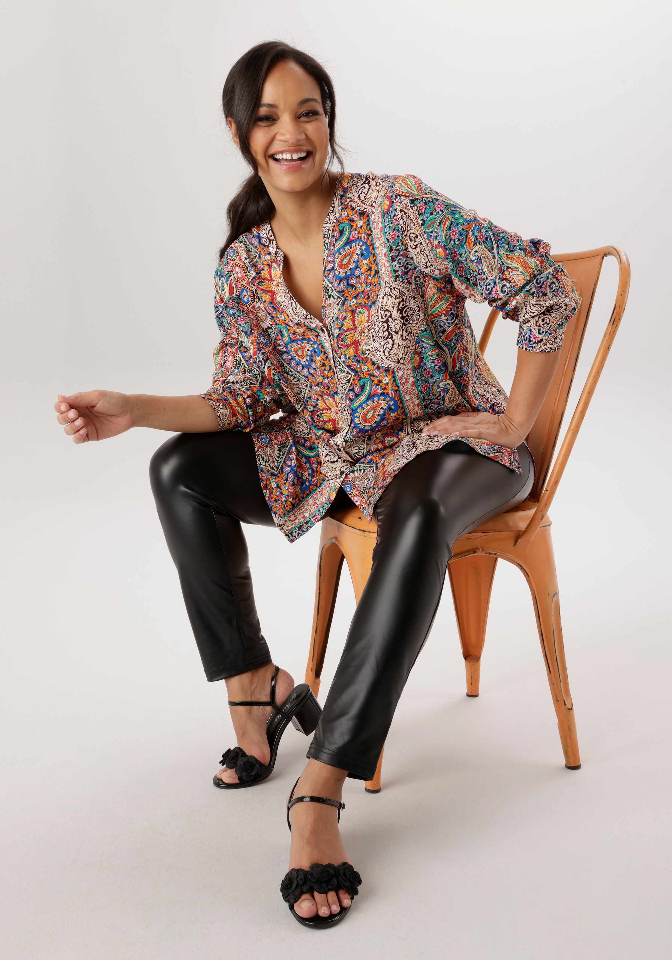 Aniston PLUS Longbluse mit farbharmonischen Paisleydruck - NEUE KOLLEKTION