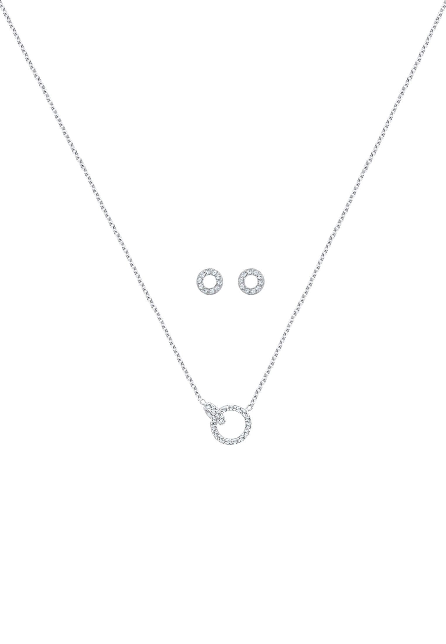 Elli Ohrring und Ketten Set »Schmuckset Kreis Glas Kristalle 925 Sterling Silber«