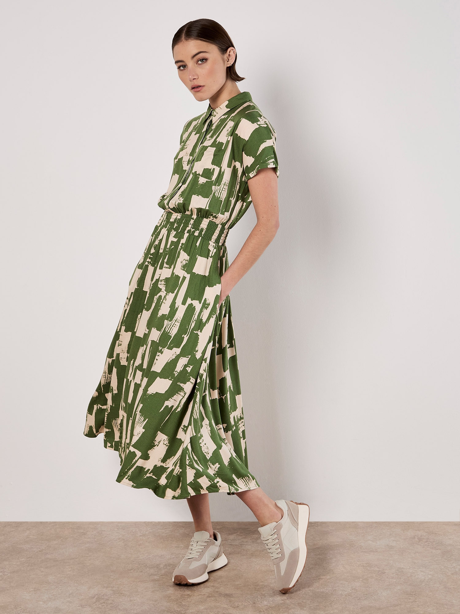 Apricot Midikleid »Midikleid« mit Pinselstrichmuster