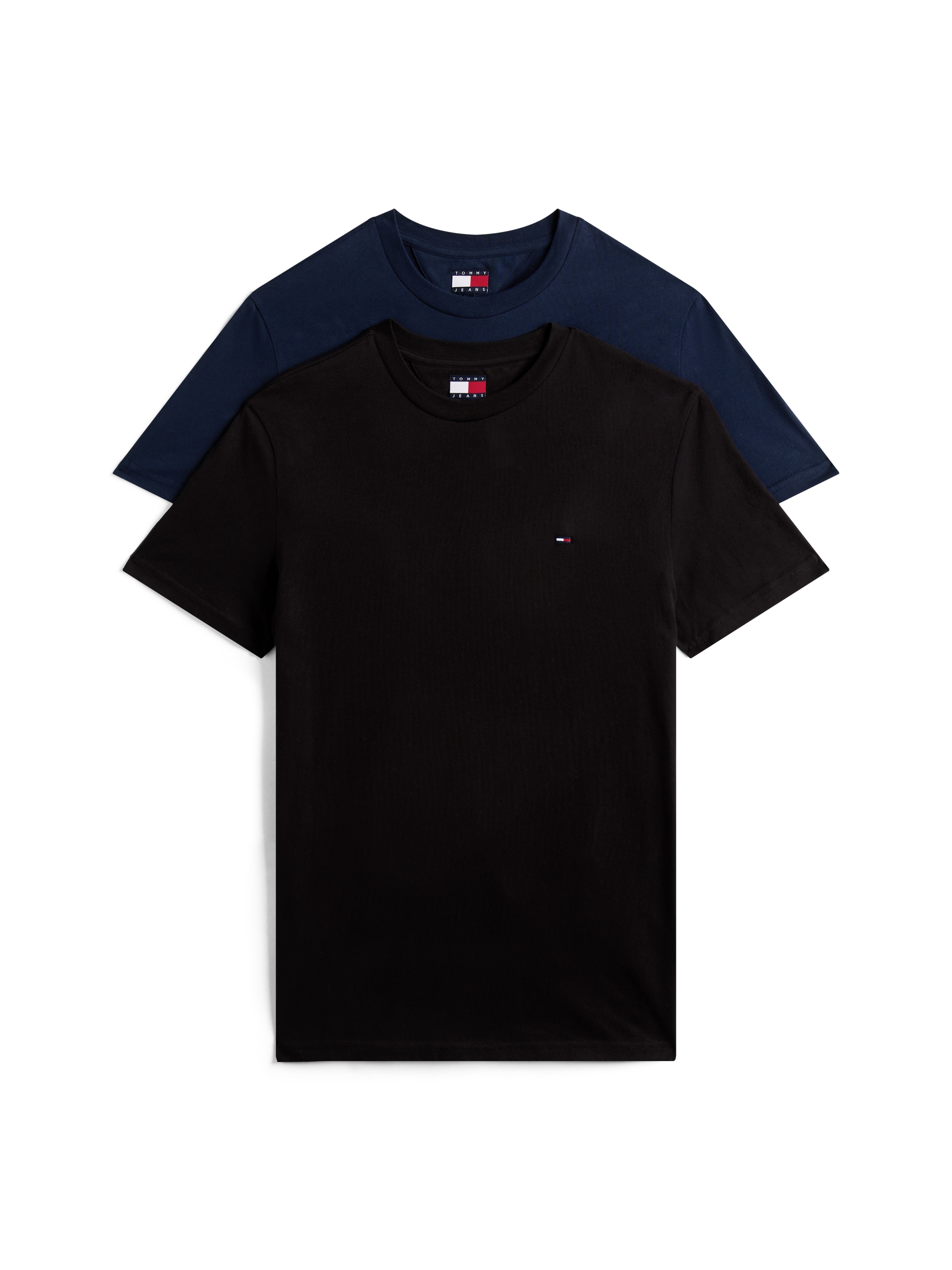 Tommy Jeans Rundhalsshirt »TJM XSLIM 2PACK JERSEY TEE EXT«, (Packung, 2er-Pack), Logostickerei, 2Pack