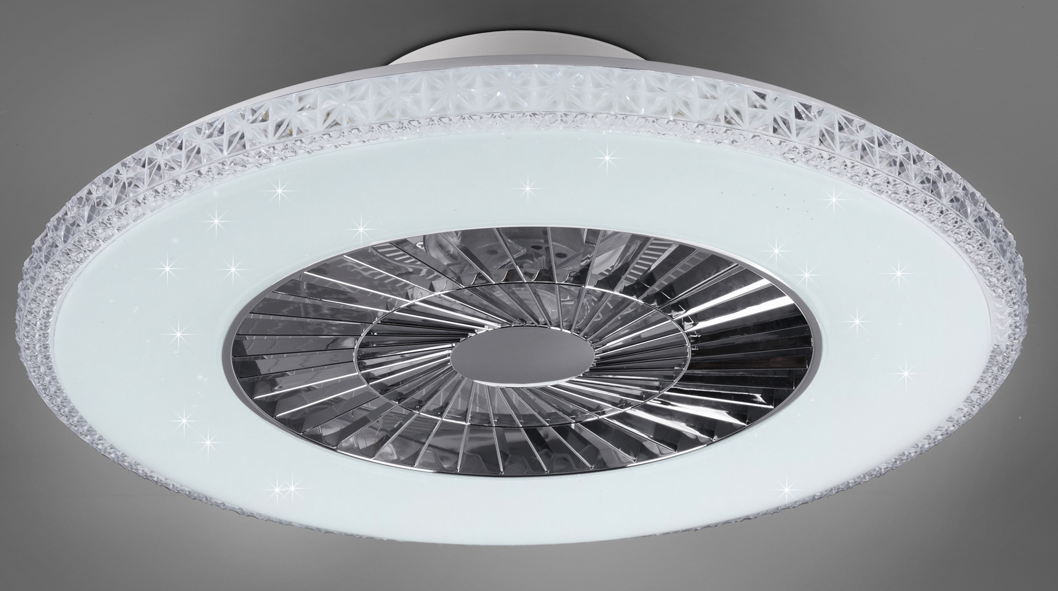 TRIO Leuchten LED Deckenleuchte »Harstad«, mit Ventilator, Fernbedienung, integrierter Dimmer und Nachtlicht. Leuchte und Ventilator getrennt schaltbar