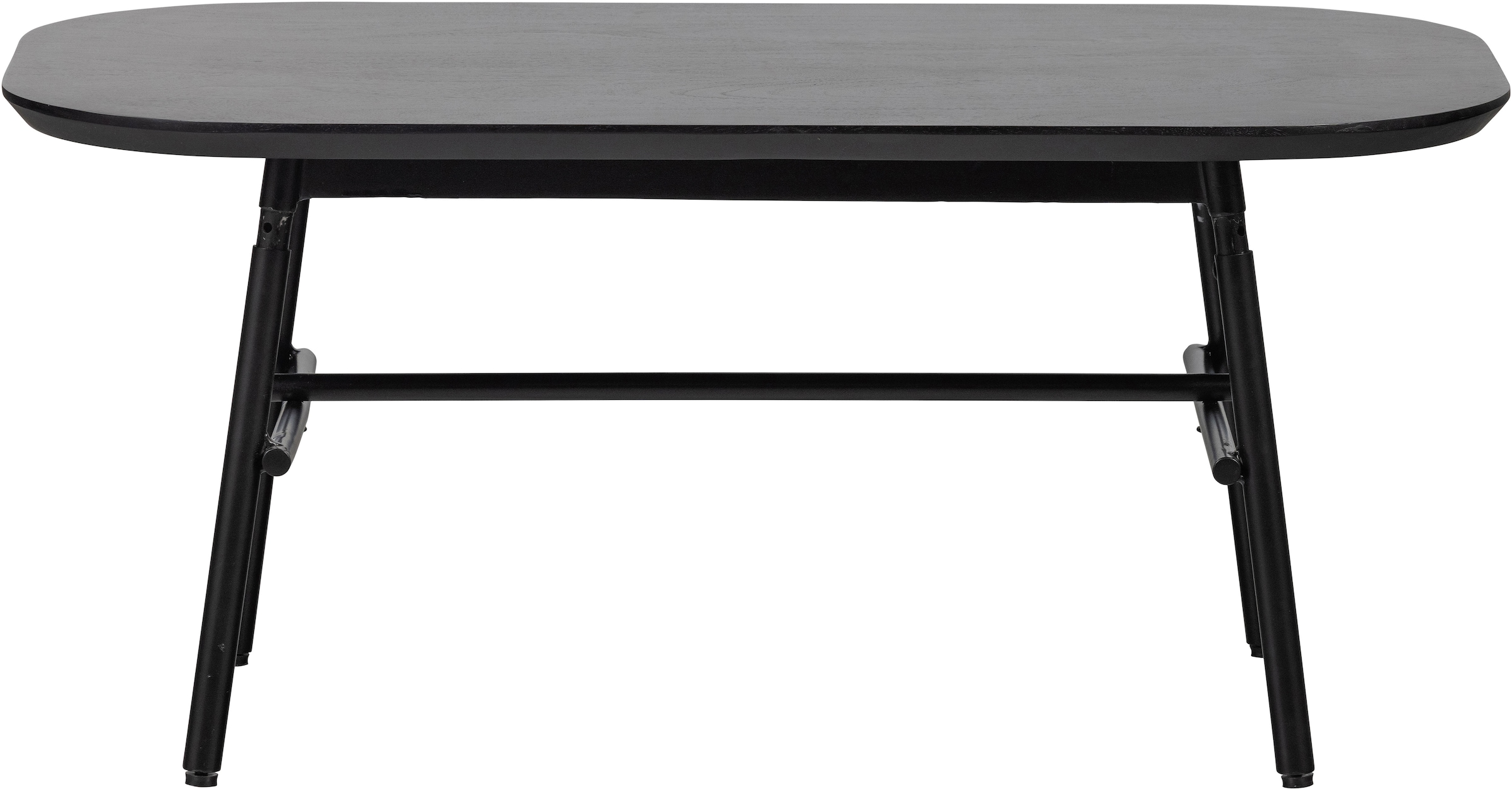 WOOOD Couchtisch »Elegance mit Massivmangoholz und Metallgestell B 100 x T 60 x H 43 cm« Tischblattdicke 3 cm, Querstange zur Verstärkung, Metallgestell Ø 3 cm