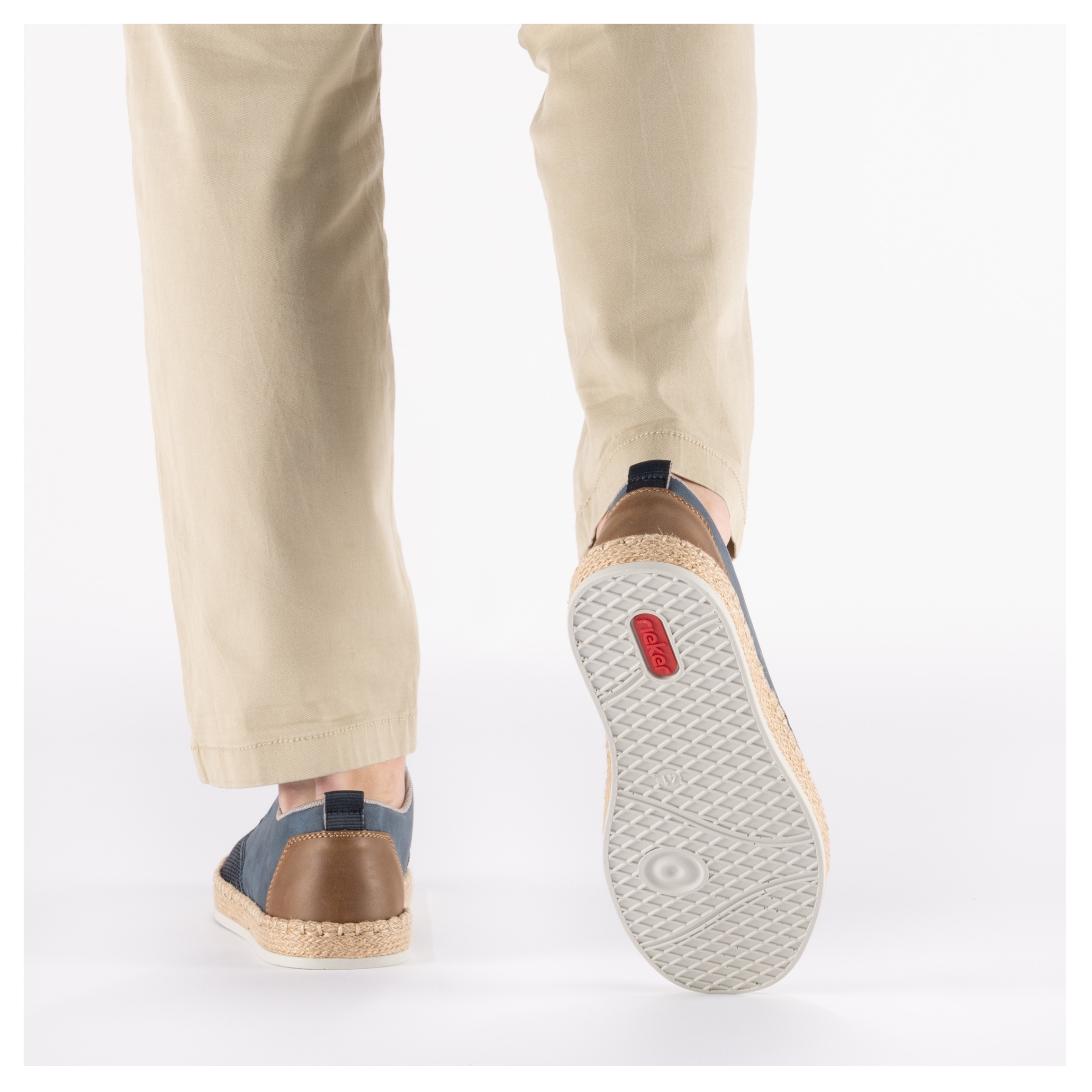 Rieker Schnürschuh  Halbschuh, Sneaker, Schnürer mit Bastumrahmung an der Laufsohle