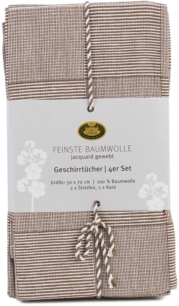 Gözze Geschirrtuch »Geschirrtücher, Des. 60054«, (Set, 4 tlg.), aus 100% Baumwolle, jacquard gewebt