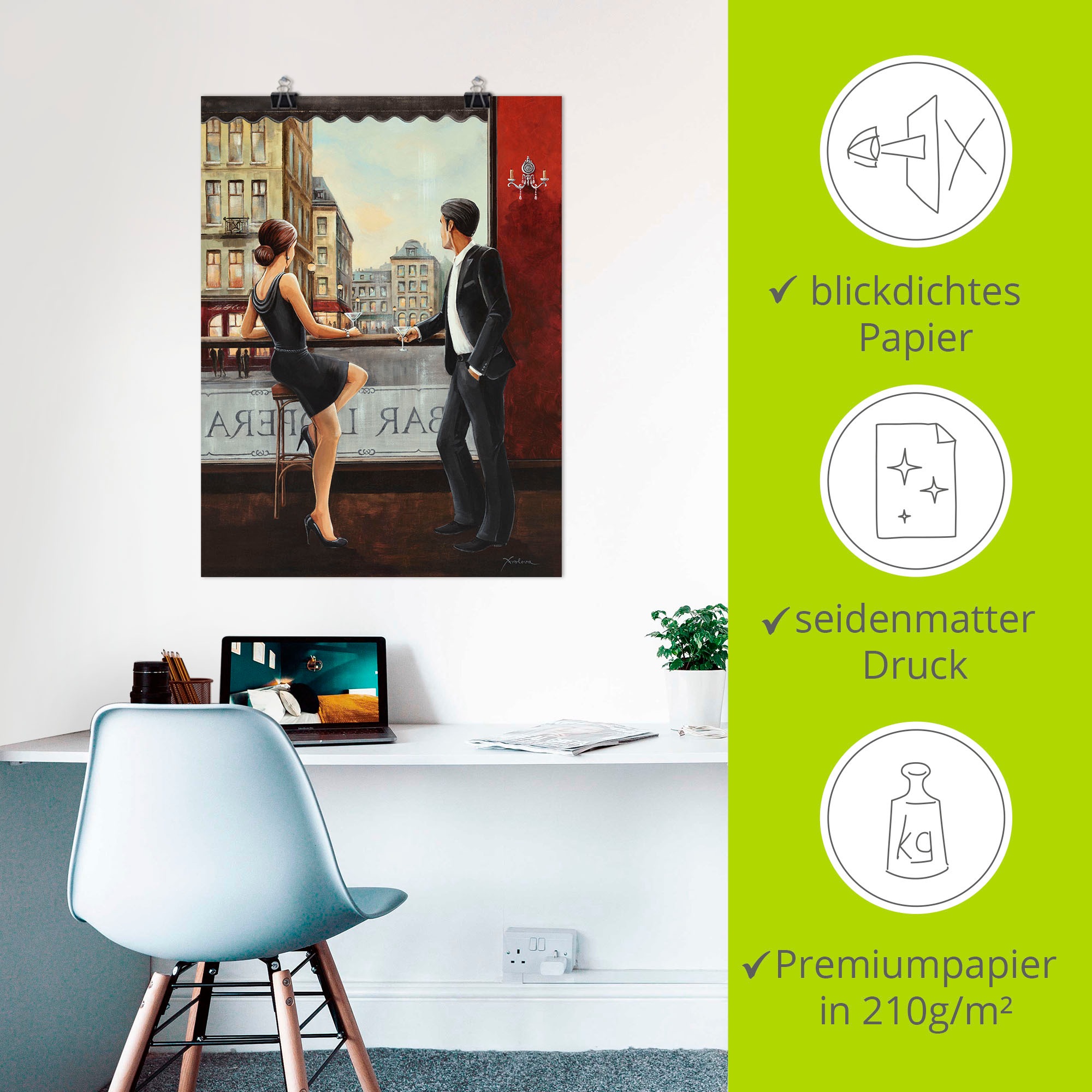 Artland Wandbild »Bar«, Bar & Lounges, (1 St.), als Alubild, Outdoorbild, Leinwandbild, Poster, Wandaufkleber