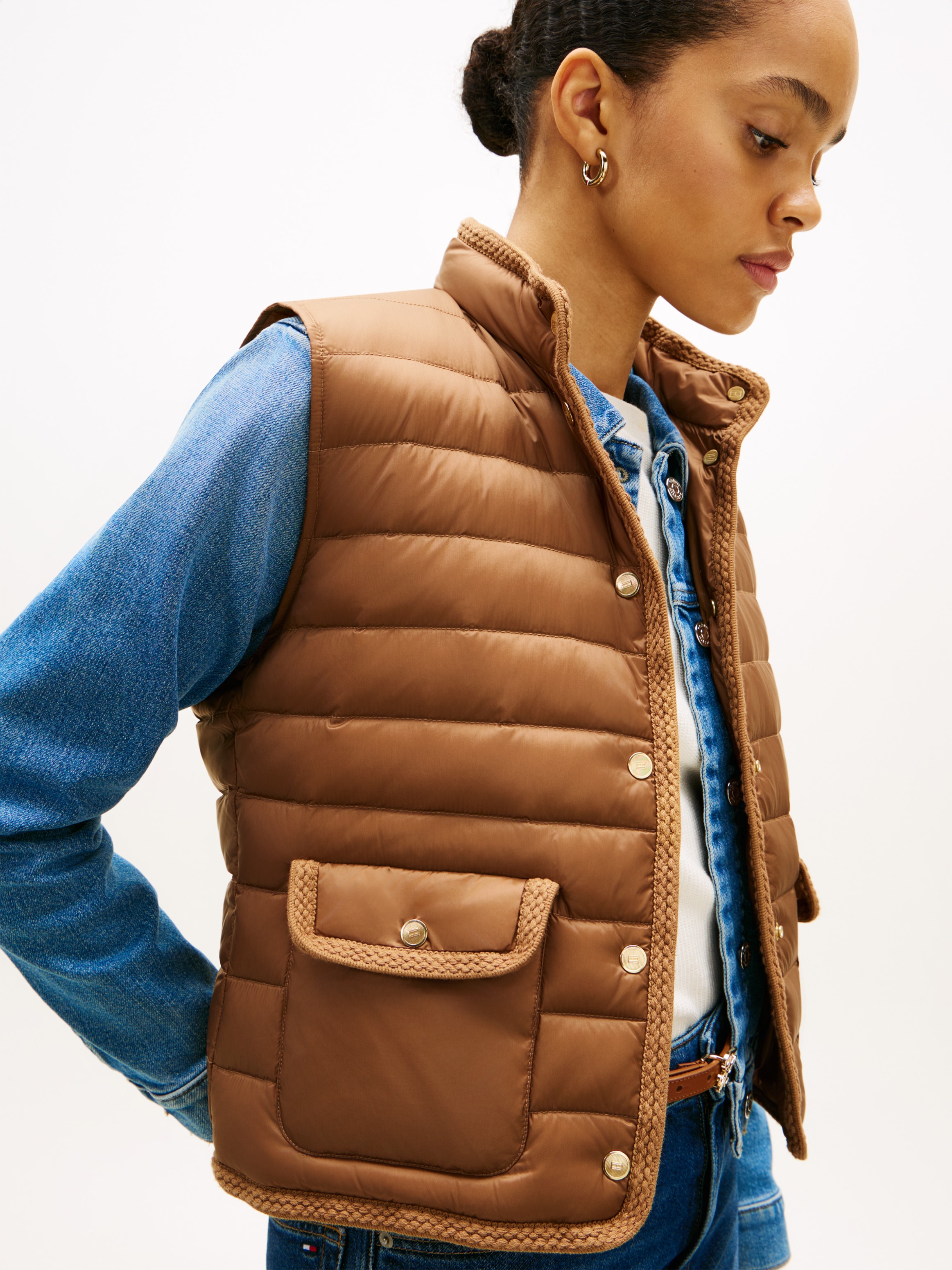 Tommy Hilfiger Steppweste »FEMININE LW DOWN VEST« mit aufgesetzten Taschen