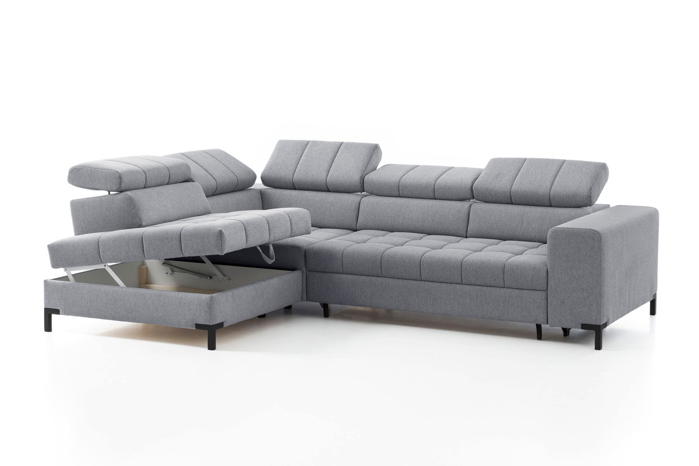exxpo - sofa fashion Ecksofa »Bocco, hochwertige Verarbeitung, toller Sitzkomfort, bequem, L-Form«, wahlweise mit Bettfunktion u. Bettkasten, inkl. Kopfteilverstellung