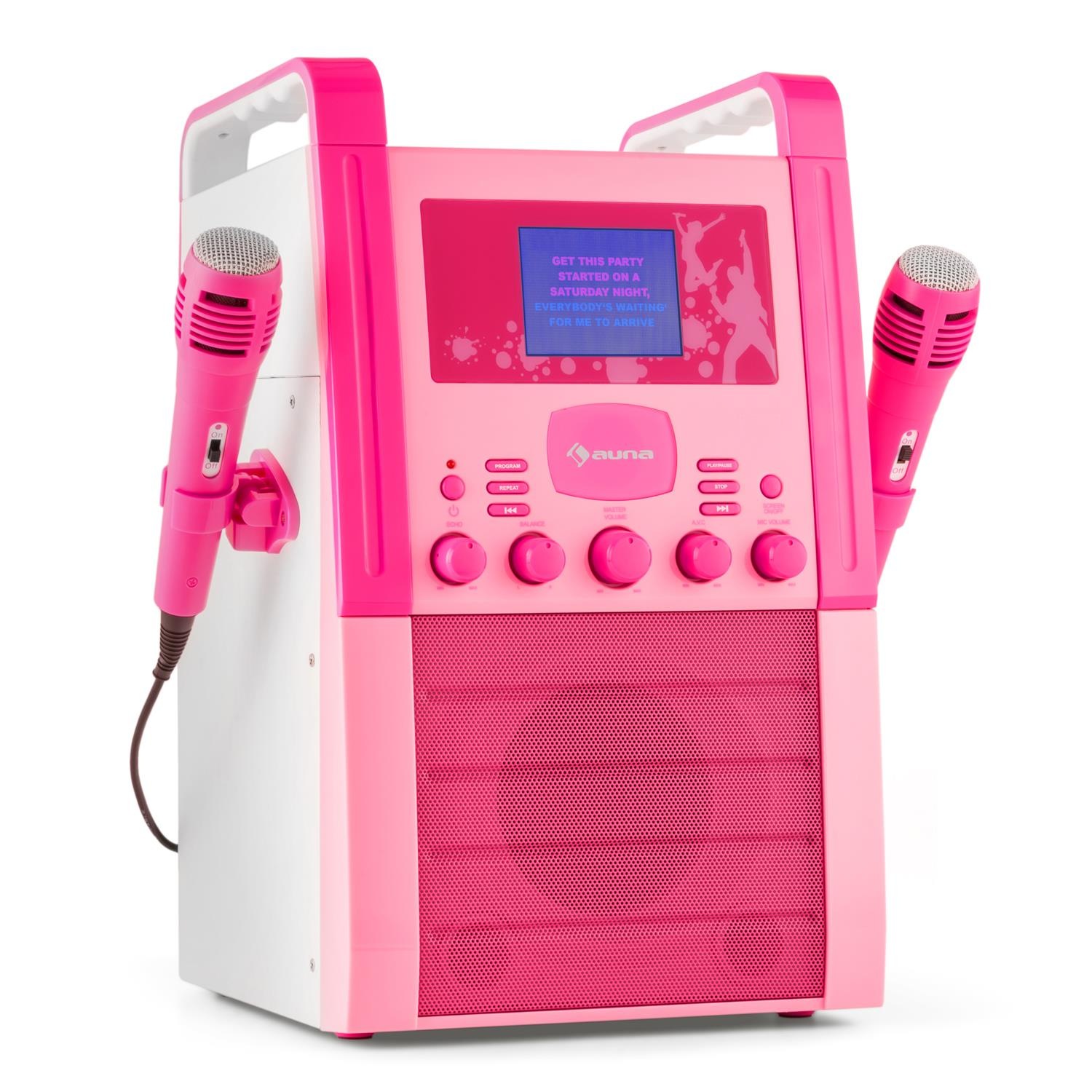 Auna Karaokeanlage CD-Player AUX 2 x Mikrofon pink »KA8P-V2 PK«