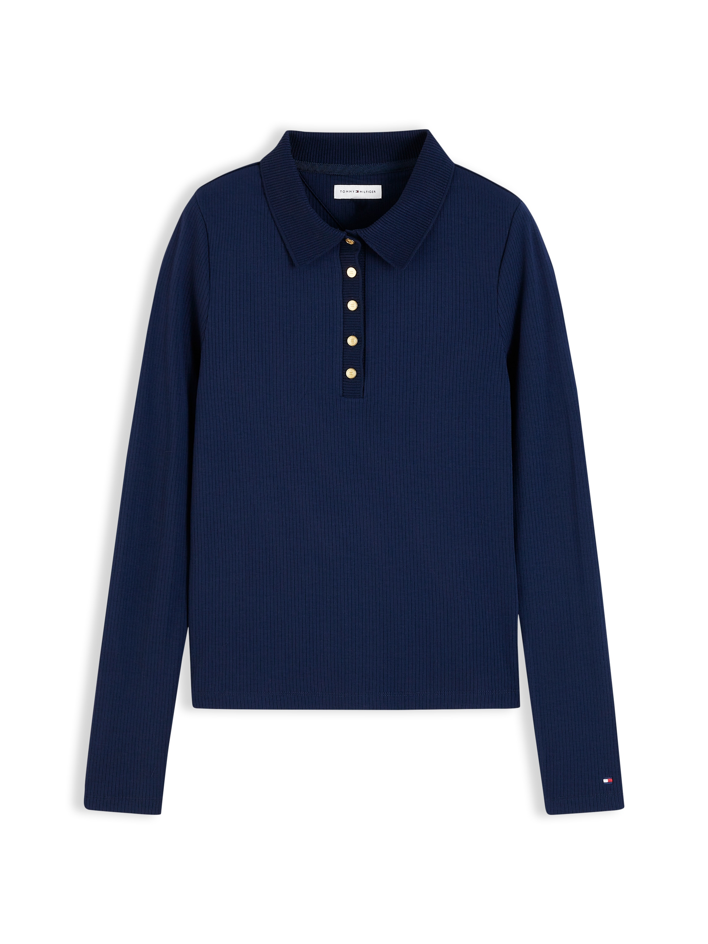 Tommy Hilfiger Poloshirt »5X2 RIB SLIM LS POLO« Viskosemischung, slim fit, figurbetont, in gerippter Struktur
