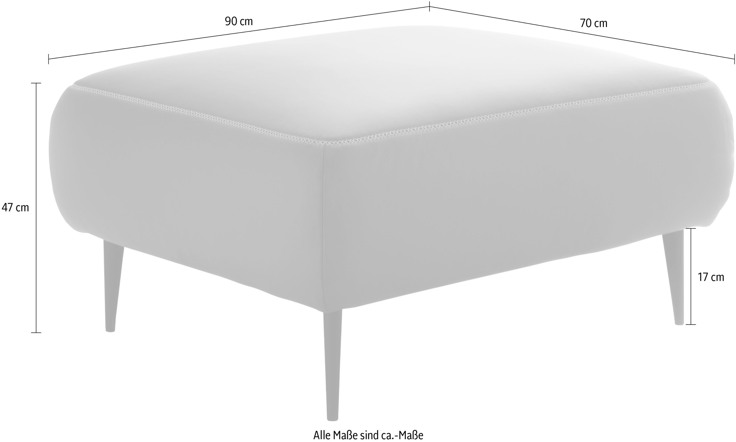 designwerk Hocker »Forma, zeitloser Desighocker mit aktuellem Fuß«, in hochwertiger Verarbeitung & tollem Sitzkomfort